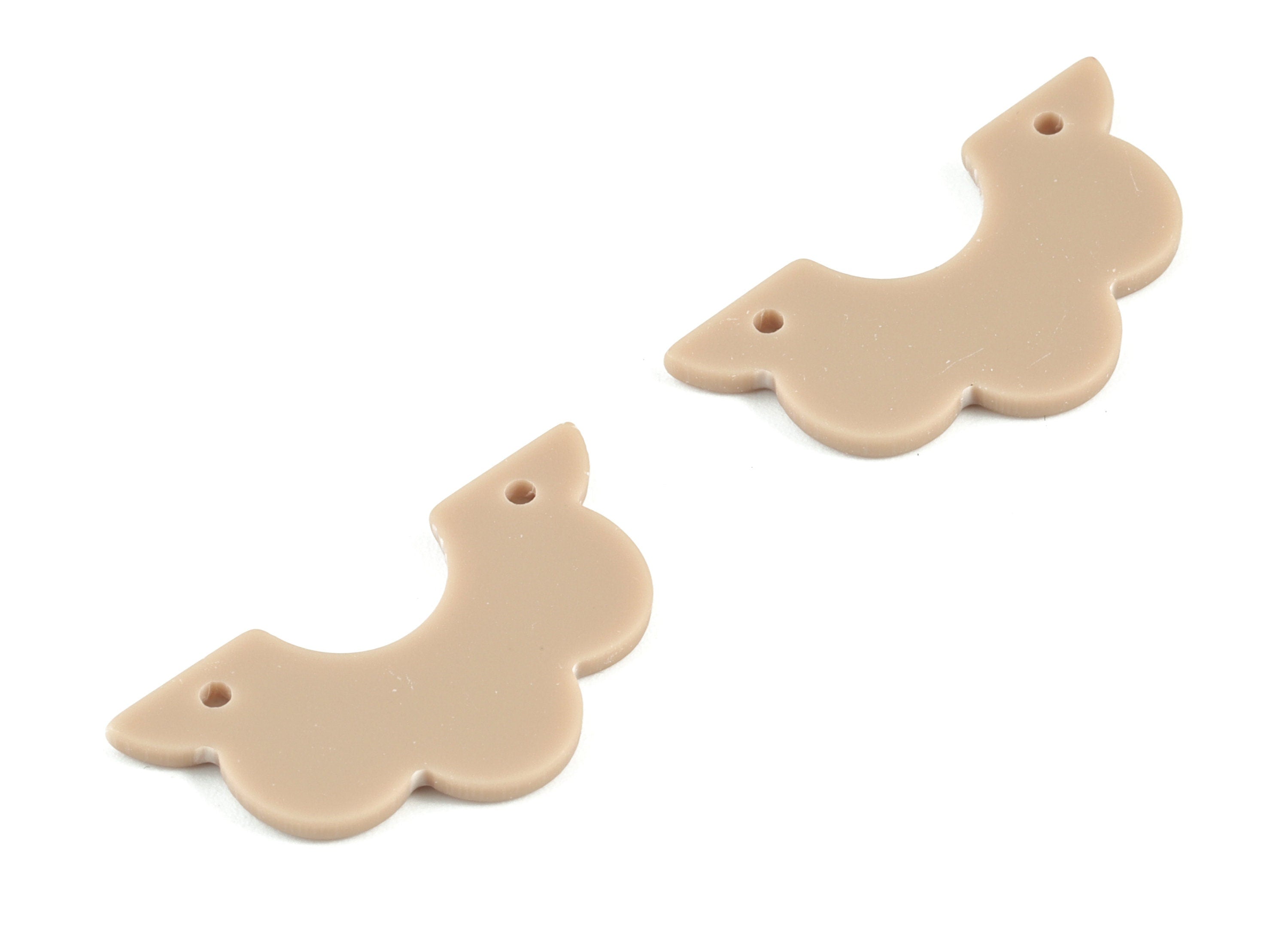 Acrylic Half Flower Earring Connector - Brown Acrylic Flower Earrings - Jewelry Supplies - Color Code:A498 - 29.4x15.8x2.15mm - AC2124-A498 - DOMEDBAZAAR