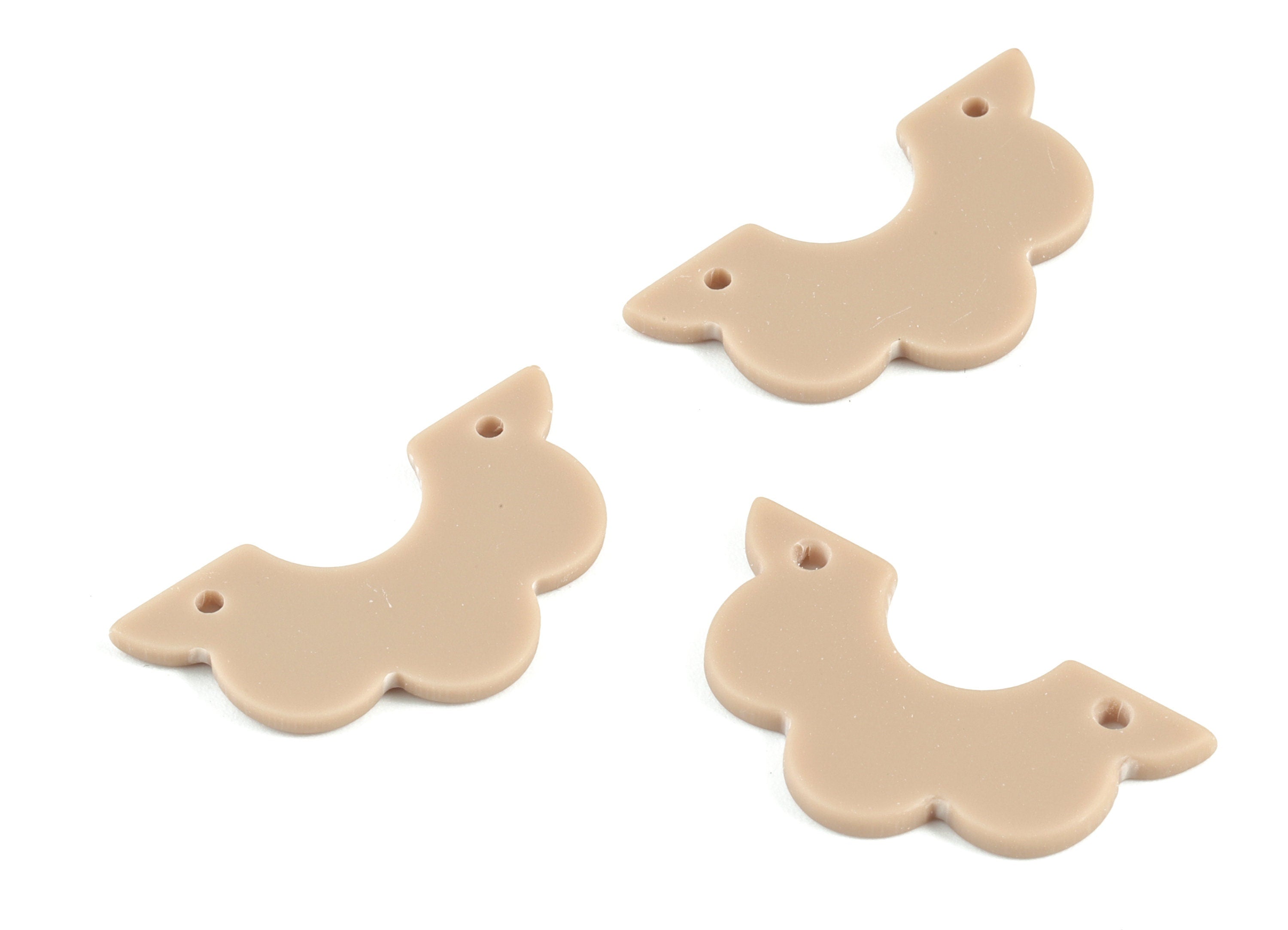 Acrylic Half Flower Earring Connector - Brown Acrylic Flower Earrings - Jewelry Supplies - Color Code:A498 - 29.4x15.8x2.15mm - AC2124-A498 - DOMEDBAZAAR