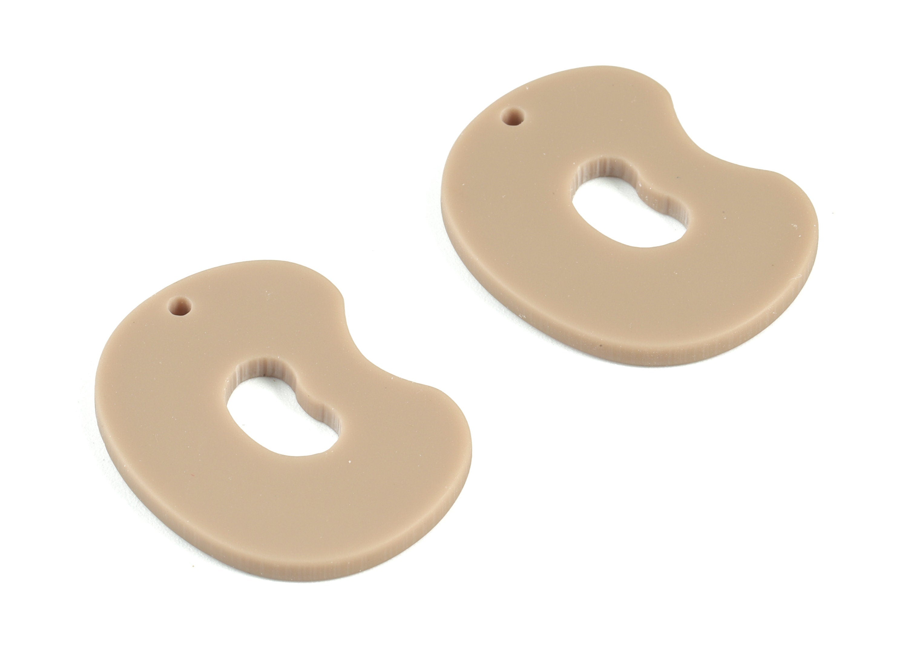 Acrylic Brown Oval Earring Charms - Acrylic Mini Oval Earrings - Jewelry Supplies - Color Code:A498 - 29.59x22.46x1.55mm - AC2129-A498 - DOMEDBAZAAR