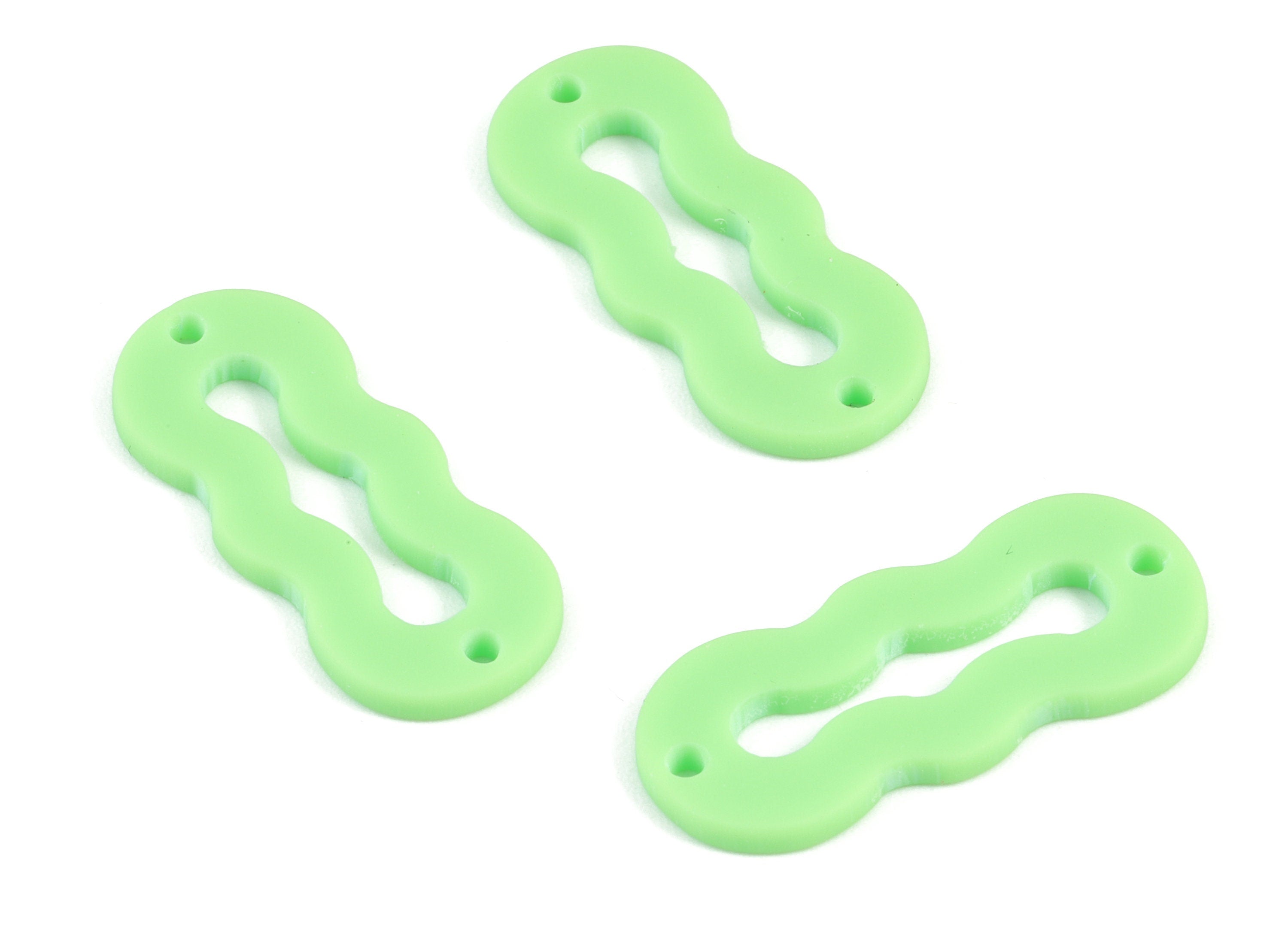Acrylic Mini Oval Earring Connector - Green Acrylic Oval Charms - Jewelry Supplies - Color Code:A469 - 29.74x12.36x2.07mm - AC2122-A469 - DOMEDBAZAAR