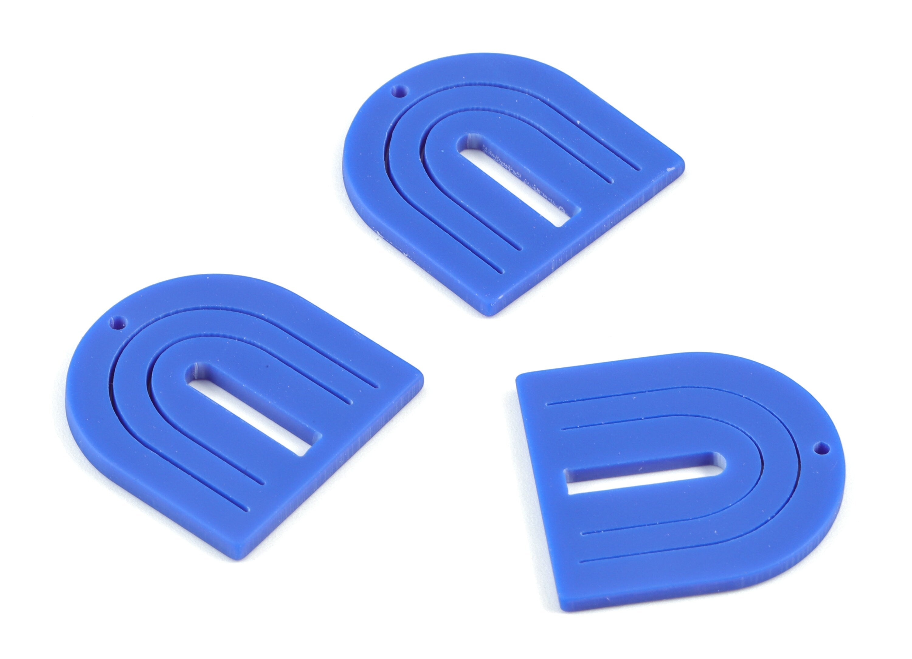 Acrylic Rainbow Earring Charms - Acrylic Blue Domed Earrings - Jewelry Supplies - Color Code:A522 - 27.52x26.09x2.1mm - AC2130-A522 - DOMEDBAZAAR