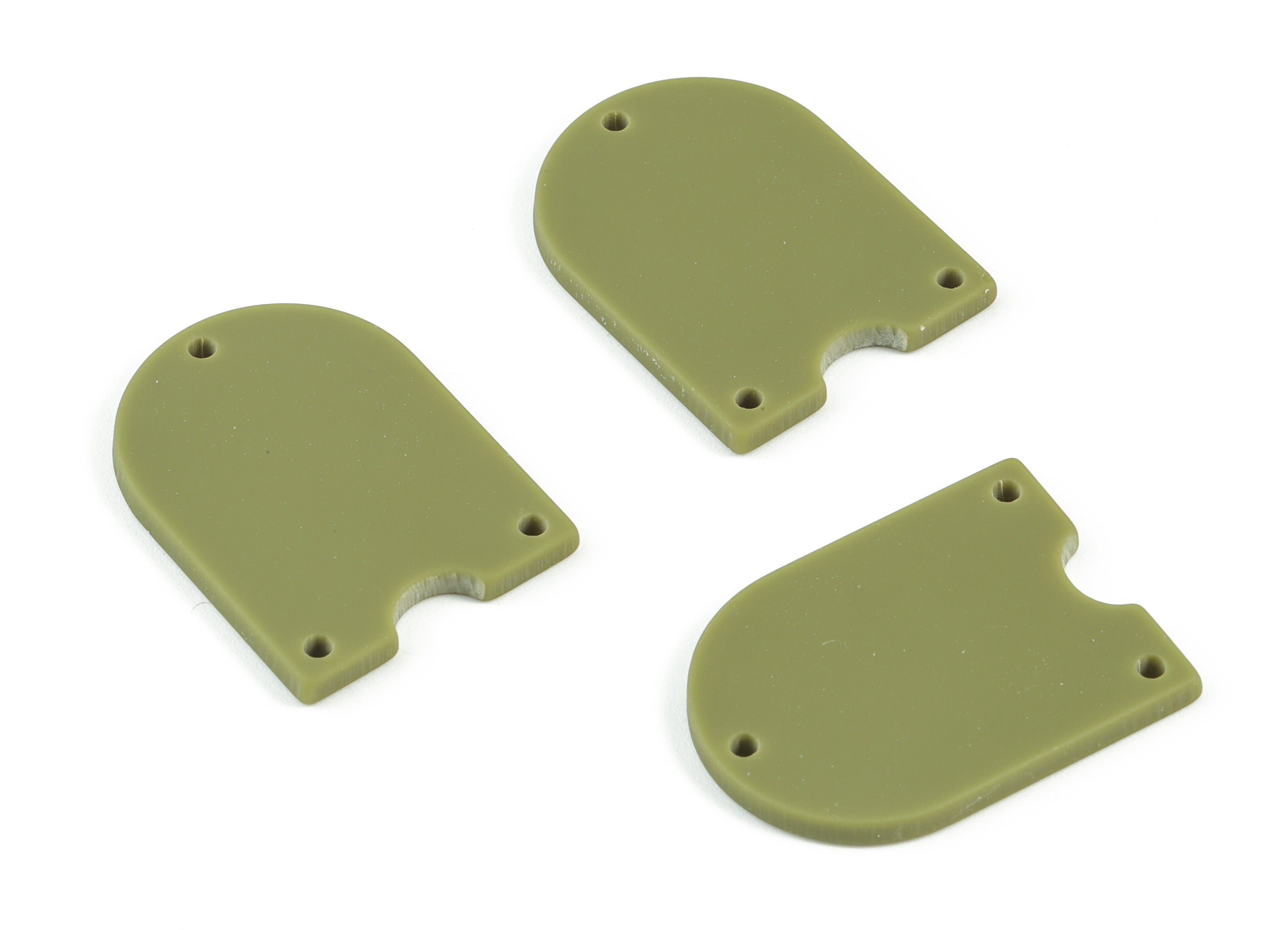 Acrylic Domed Earring Connector - 3 Holes - Acrylic Green Domed Charms - Jewelry Supplies - Color Code:A476 - 29.8x21.99x2mm - AC2104-A476 - DOMEDBAZAAR