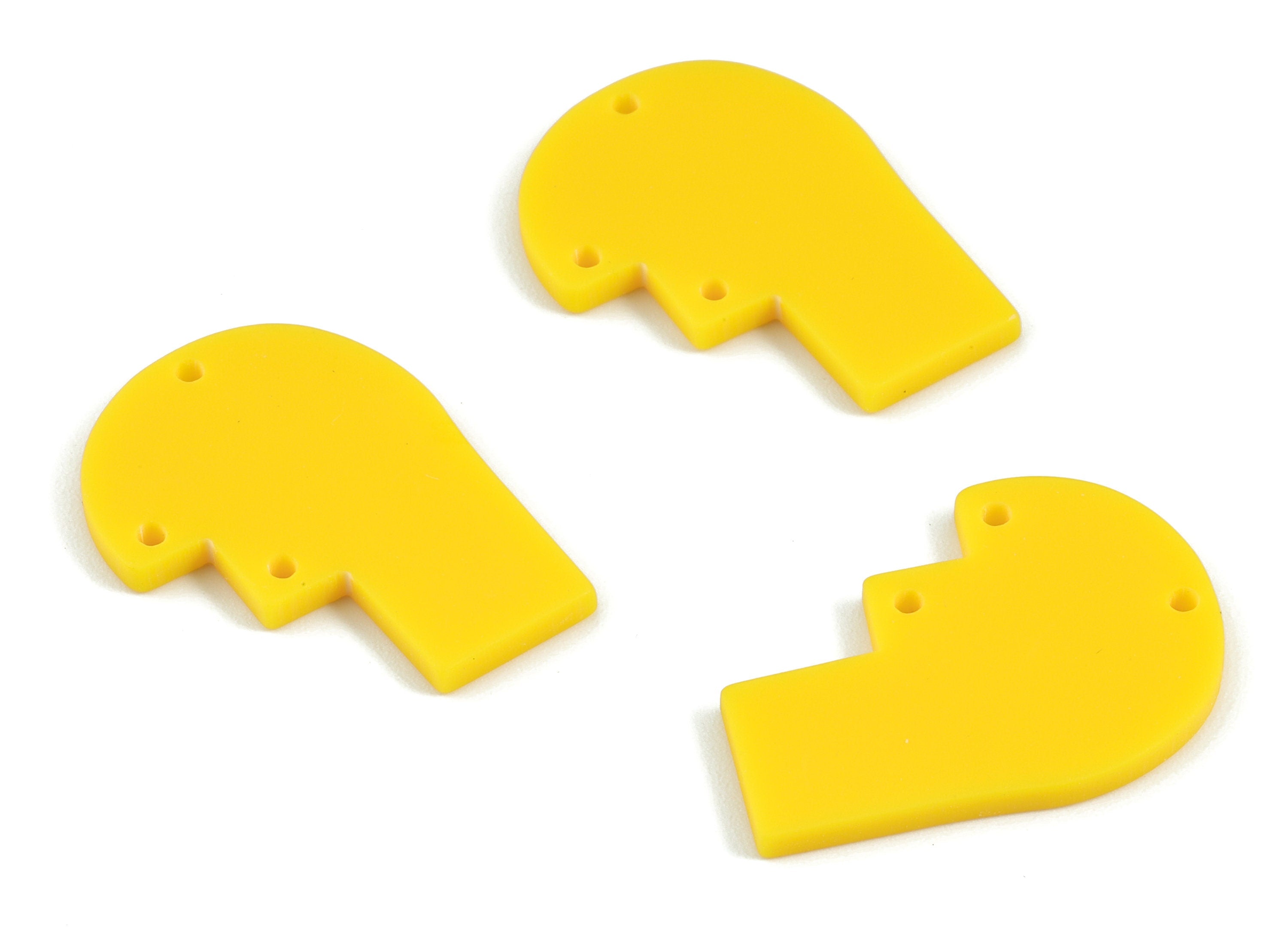 Acrylic Domed Earring Connector - Acrylic Yellow Half Oval Charms - Jewelry Supplies - Color Code:A499 - 29.62x22.34x2.21mm - AC2106-A499 - DOMEDBAZAAR