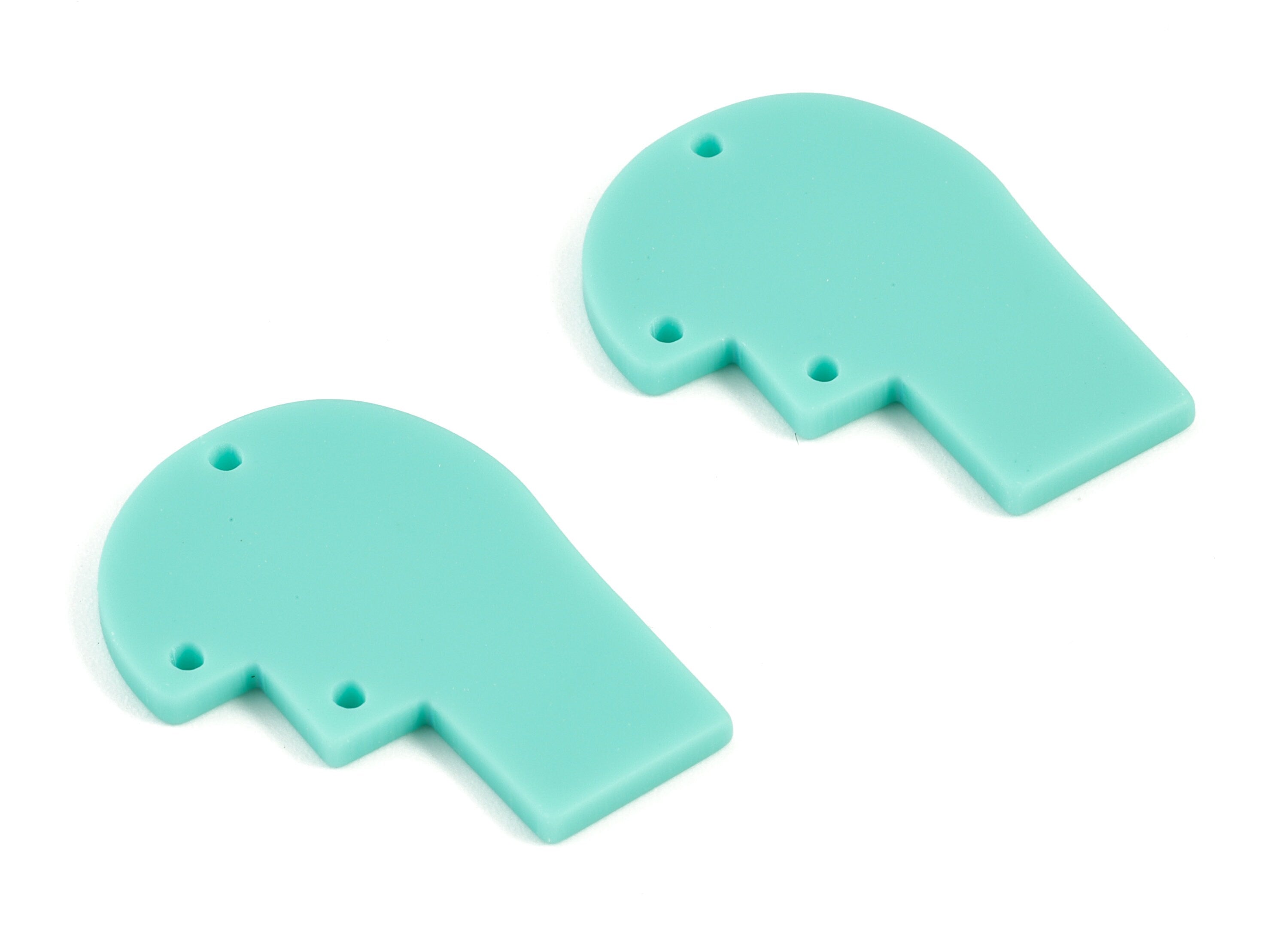 Acrylic Domed Earring Connector - Acrylic Green Half Oval Charms - Jewelry Supplies - Color Code:A467 - 29.62x22.34x2.21mm - AC2106-A467 - DOMEDBAZAAR