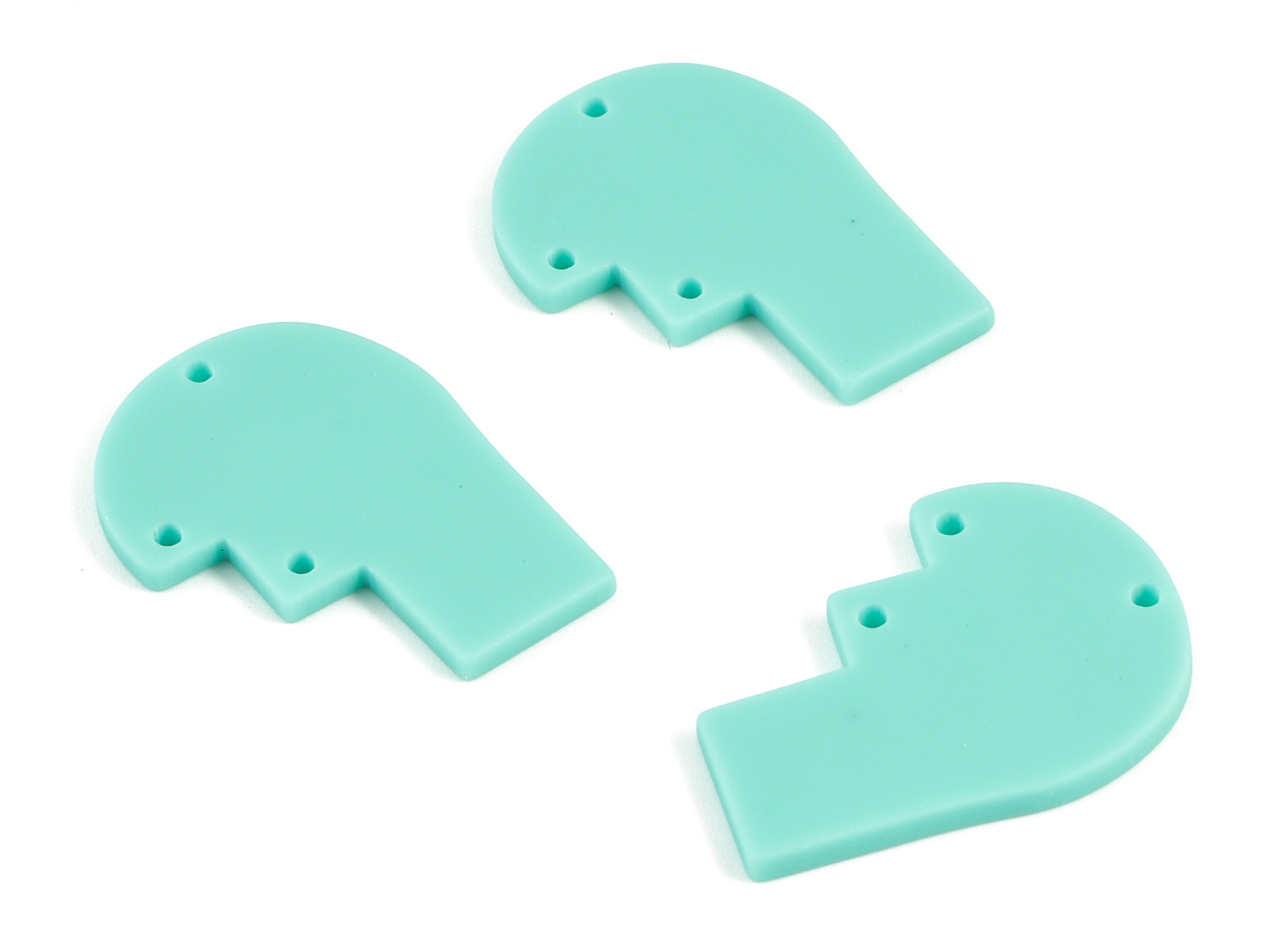 Acrylic Domed Earring Connector - Acrylic Green Half Oval Charms - Jewelry Supplies - Color Code:A467 - 29.62x22.34x2.21mm - AC2106-A467 - DOMEDBAZAAR