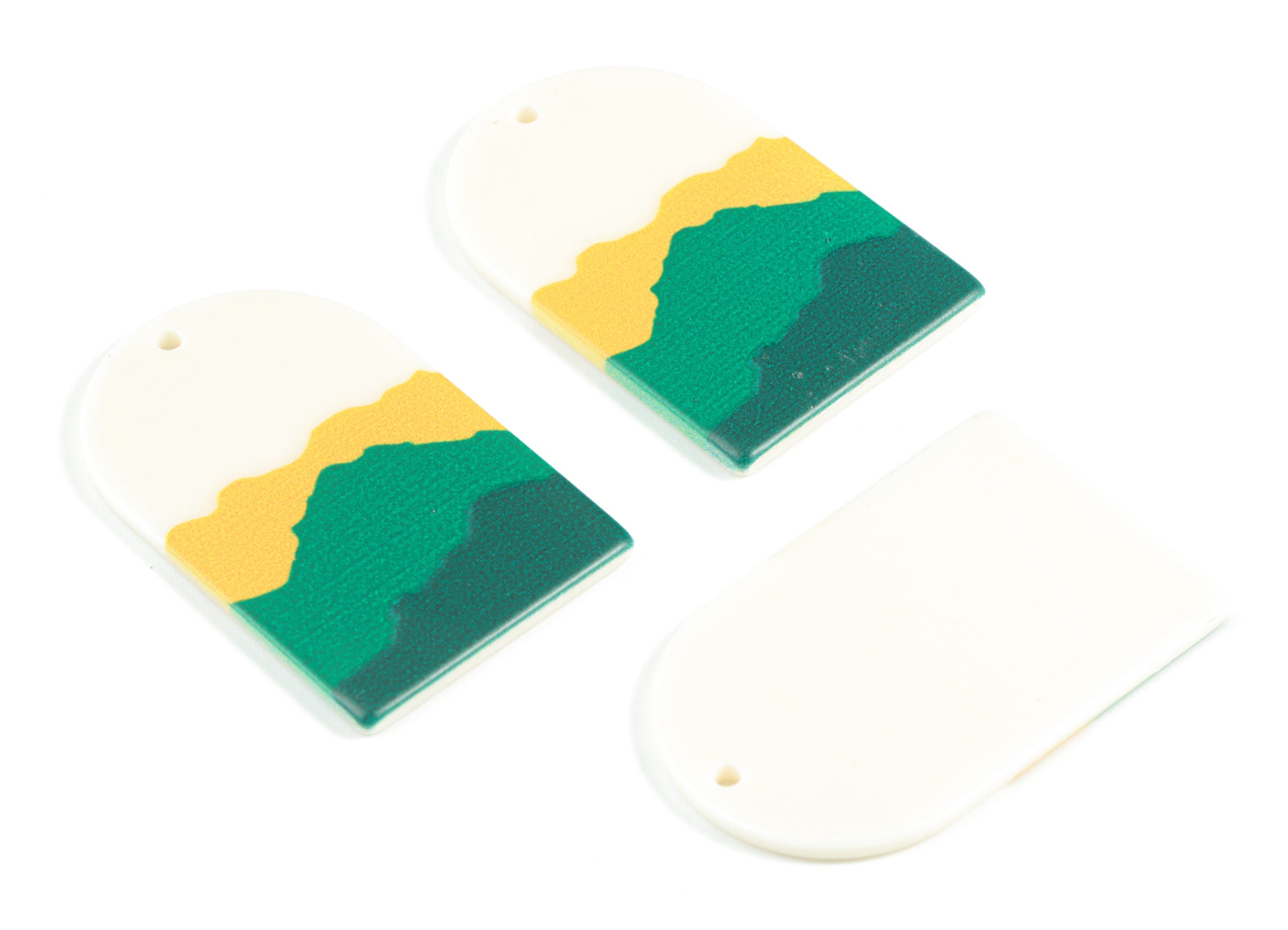 Acrylic Domed Earring Charms - Mountain Oval Domed Charms Pastel Earrings - Earring Findings - Jewelry Supplies - 39.8x25.6x2.42mm - AC2061N - DOMEDBAZAAR