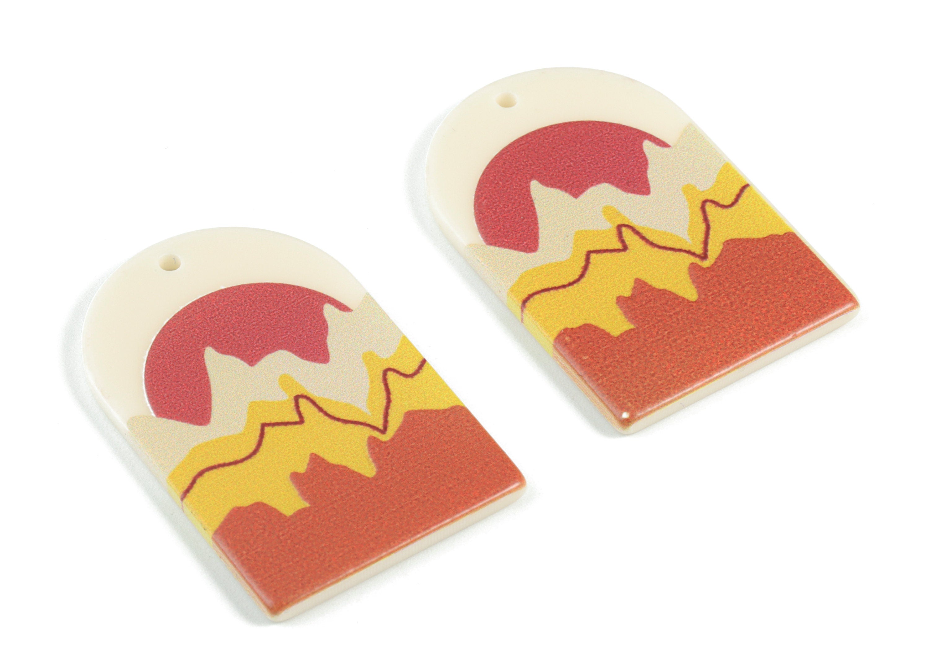 Acrylic Domed Earring Charms - Hill Oval Domed Charms Pastel Earrings - Earring Findings - Jewelry Supplies - 39.73x25.6x2.4mm - AC2061H - DOMEDBAZAAR