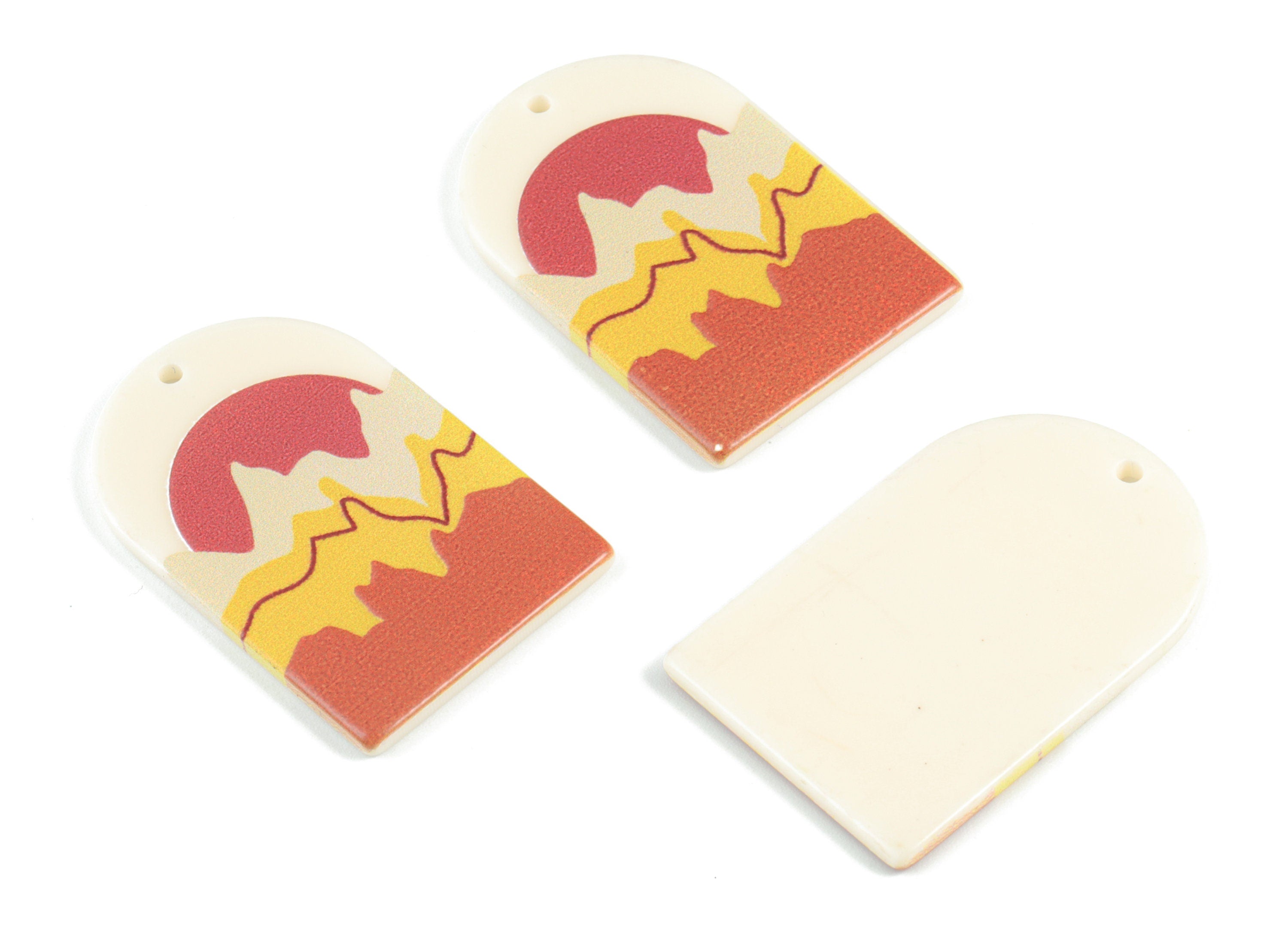 Acrylic Domed Earring Charms - Hill Oval Domed Charms Pastel Earrings - Earring Findings - Jewelry Supplies - 39.73x25.6x2.4mm - AC2061H - DOMEDBAZAAR