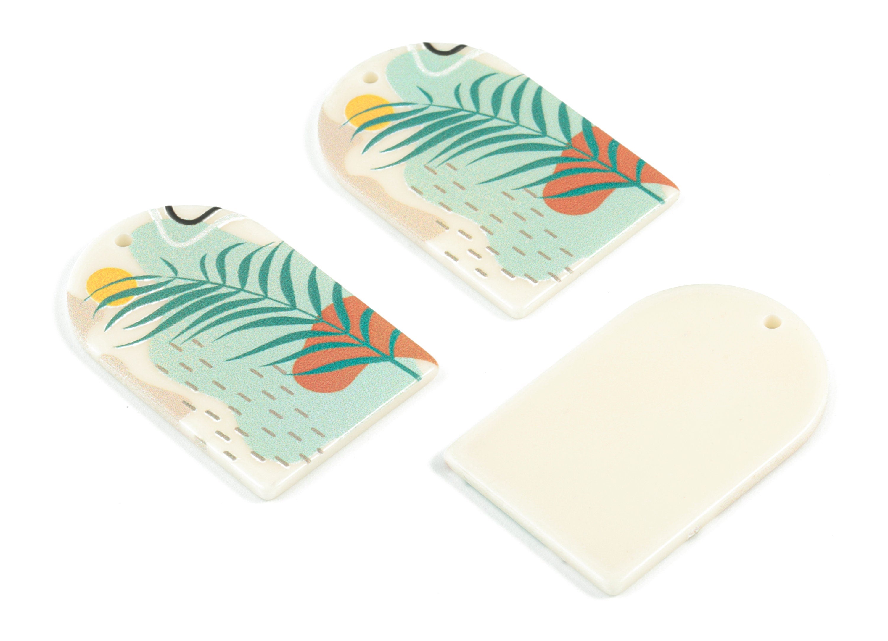 Acrylic Domed Earring Charm - Landscape Oval Domed Charms Pastel Earrings - Earring Findings - Jewelry Supplies - 39.79x25x2.33mm - AC2061Y - DOMEDBAZAAR