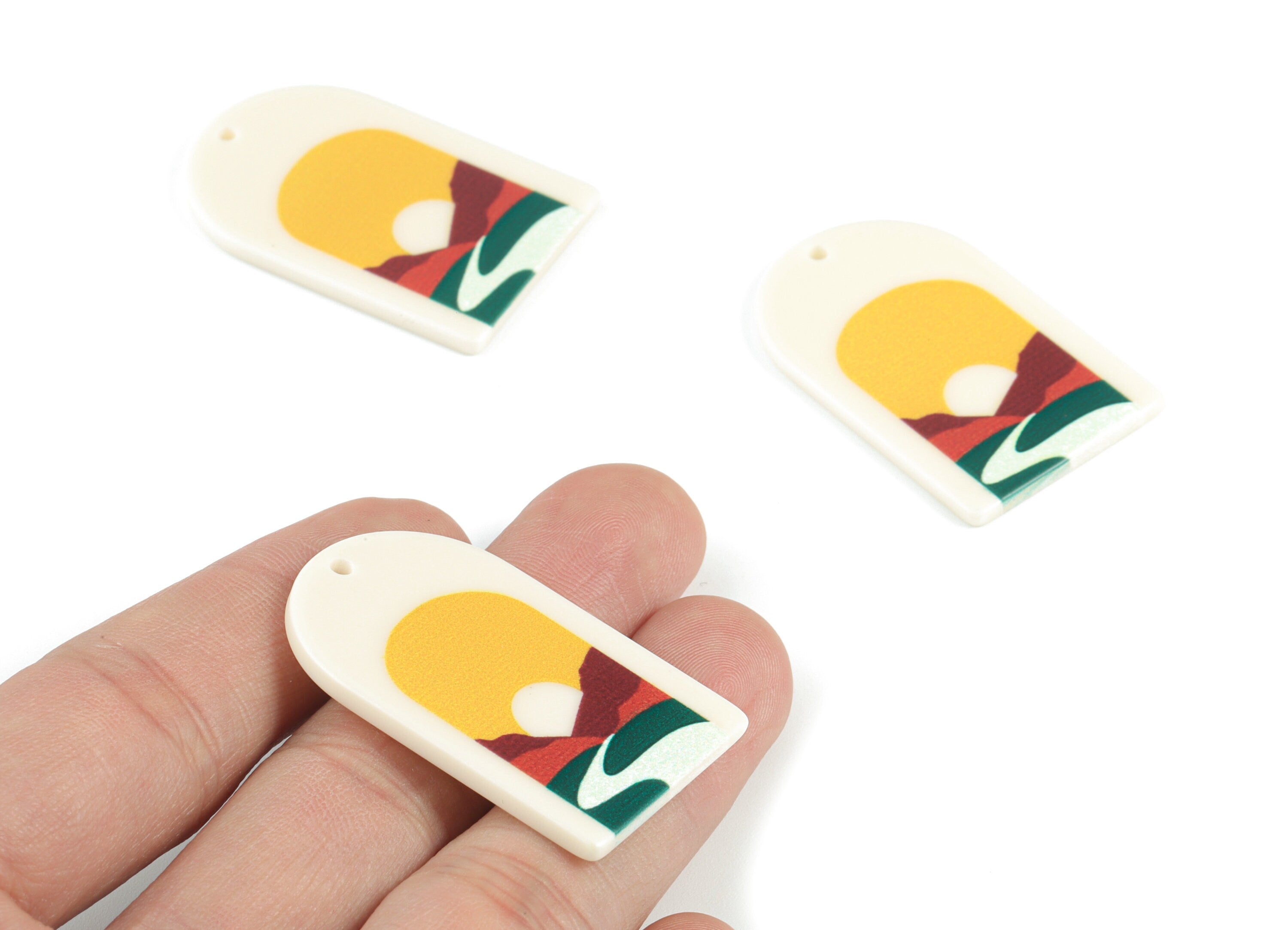 Acrylic Domed Earring Charms - Oval Domed River Charms Pastel Earrings - Earring Finding - Jewelry Supplies - 39.75x25.57x2.26mm - AC2061E - DOMEDBAZAAR