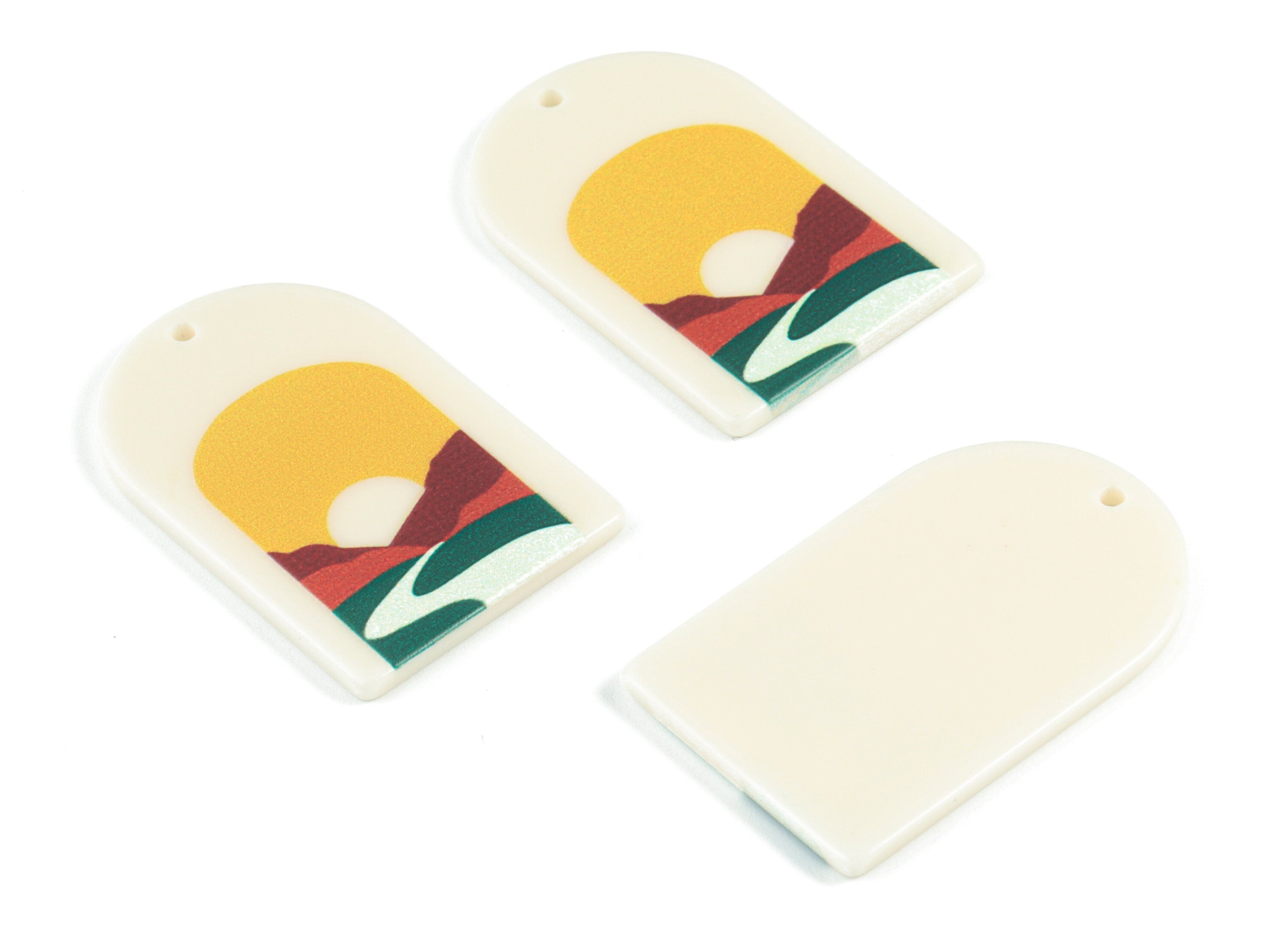 Acrylic Domed Earring Charms - Oval Domed River Charms Pastel Earrings - Earring Finding - Jewelry Supplies - 39.75x25.57x2.26mm - AC2061E - DOMEDBAZAAR