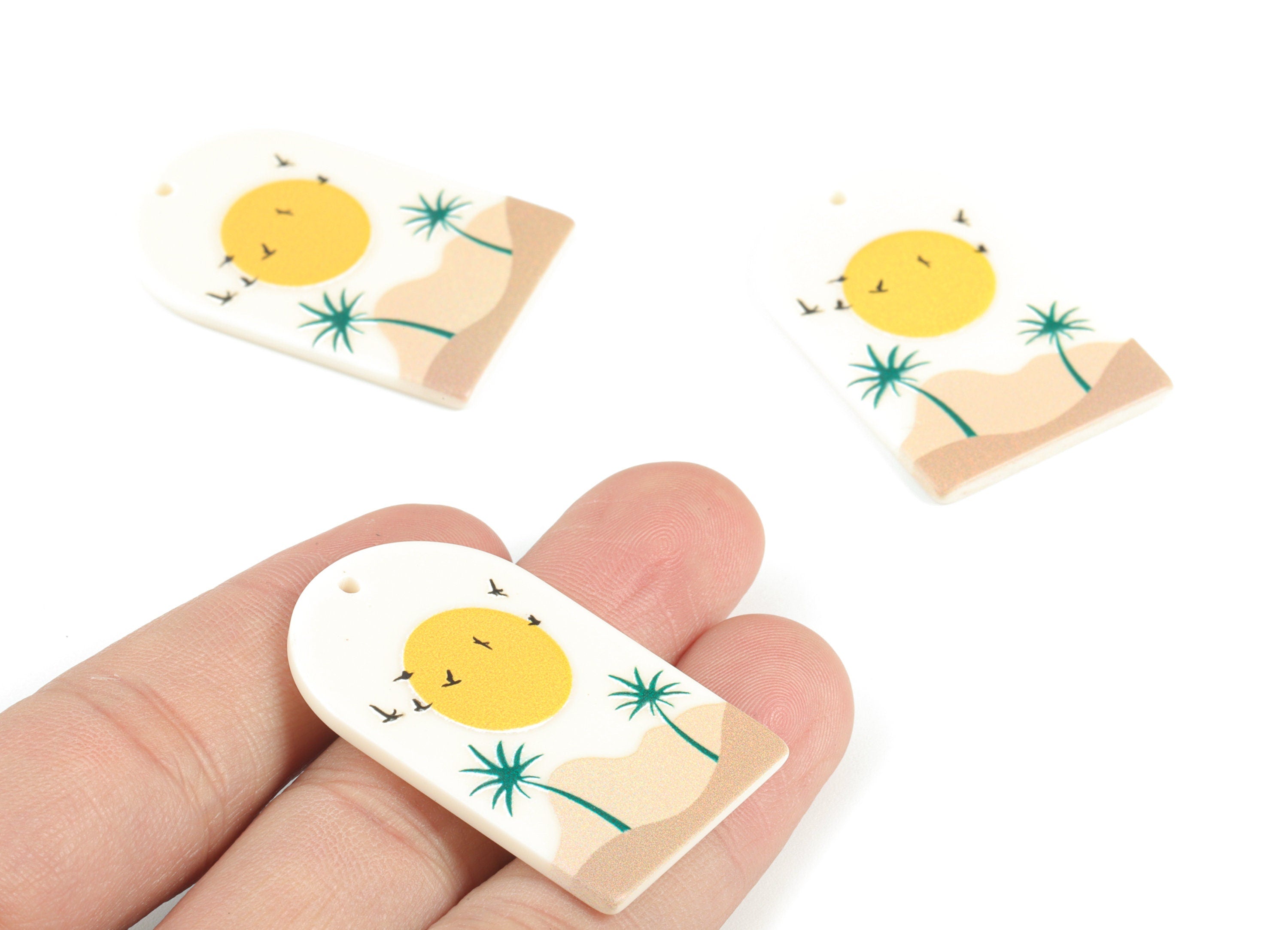 Acrylic Domed Earring Charms - Flower Oval Domed Charms Pastel Earrings - Earring Finding - Jewelry Supplies - 39.81x25.44x2.36mm - AC2061Z - DOMEDBAZAAR