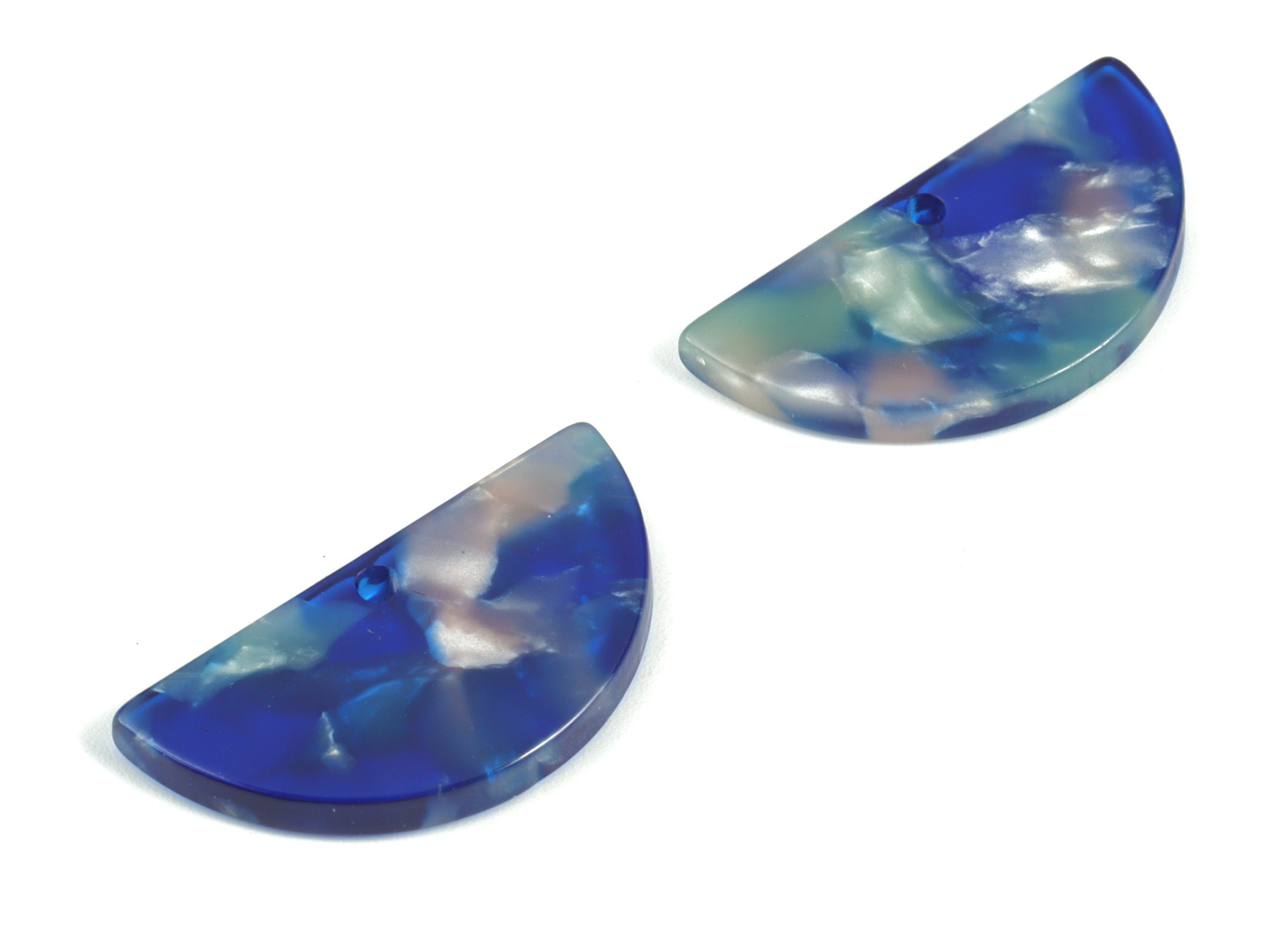 Acetate Semicircle Charm Earring - Half Moon pendant - Earring Findings - Jewelry supply - Color Code:A37 - 30.52x15.13x2.39mm - AC1581-A37 - DOMEDBAZAAR