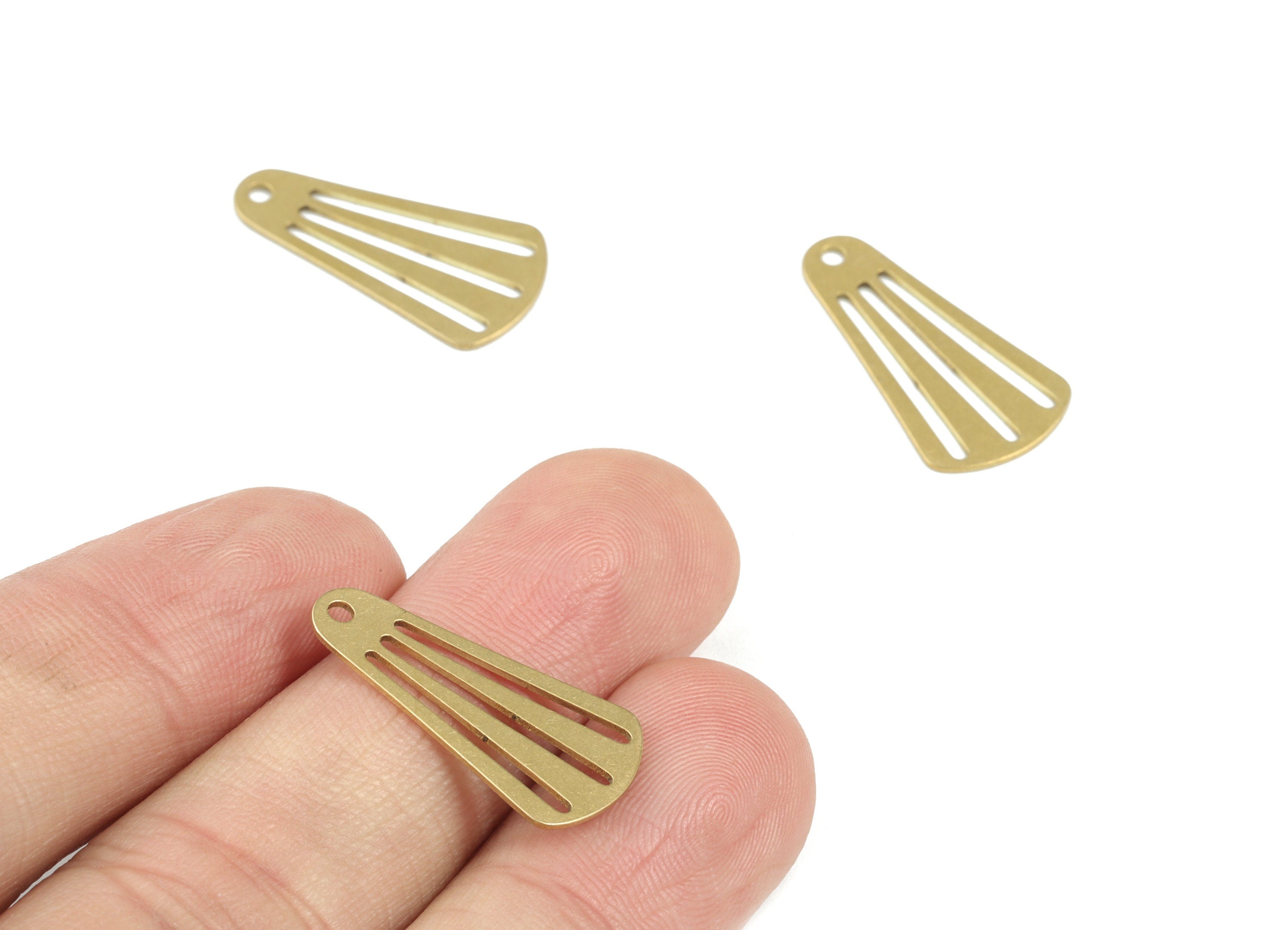 Shuttlecock Brass Pendant - Raw Brass Shuttle Earring Charms - Jewelry Supplies - 23x12x0.6mm - PPM3721 - DOMEDBAZAAR