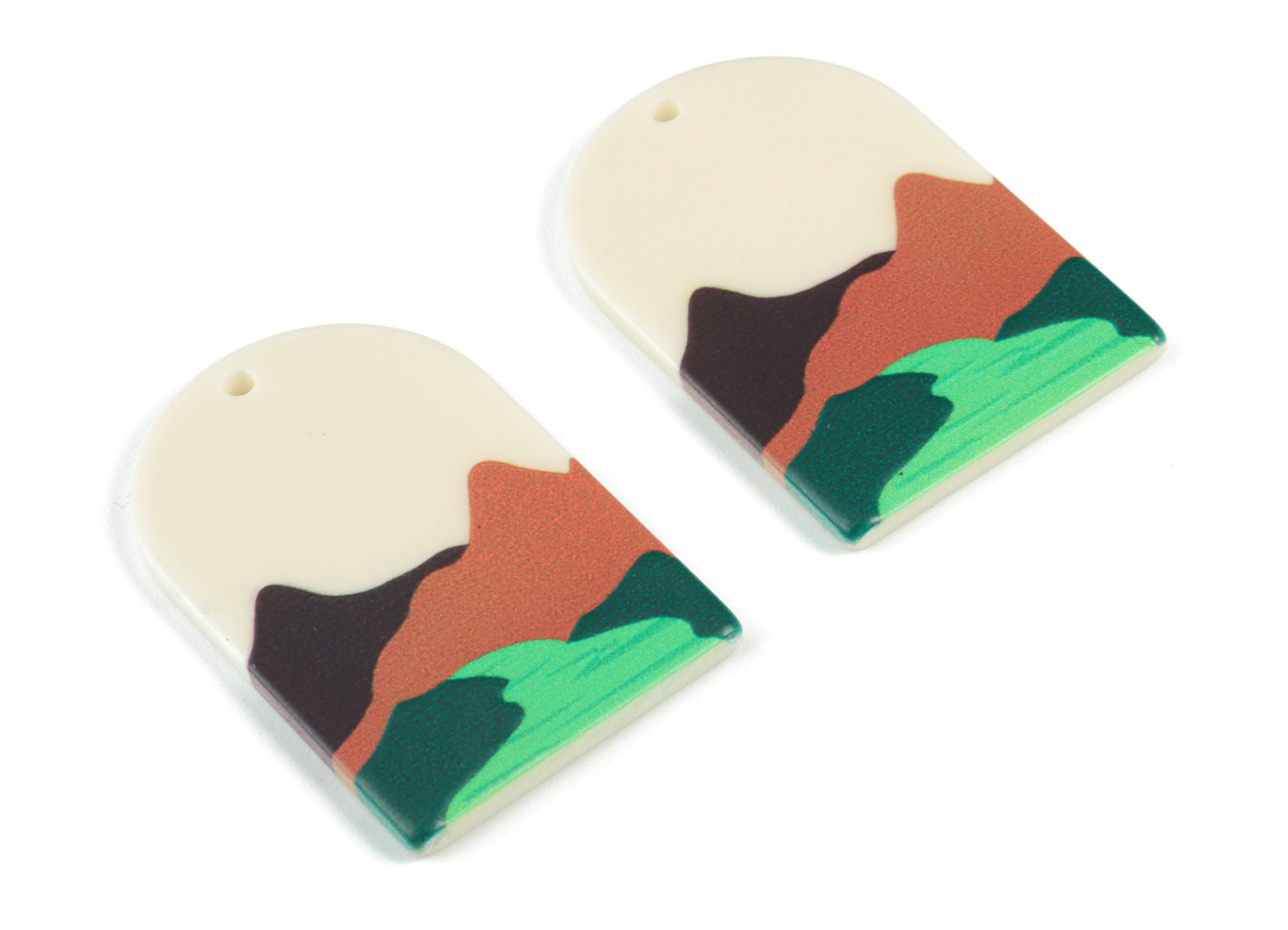 Acrylic Domed Earring Charms - Hill Oval Domed Charms Pastel Earrings - Earring Finding - Jewelry Supplies - 39.78x25.59x2.32mm - AC2061AC - DOMEDBAZAAR