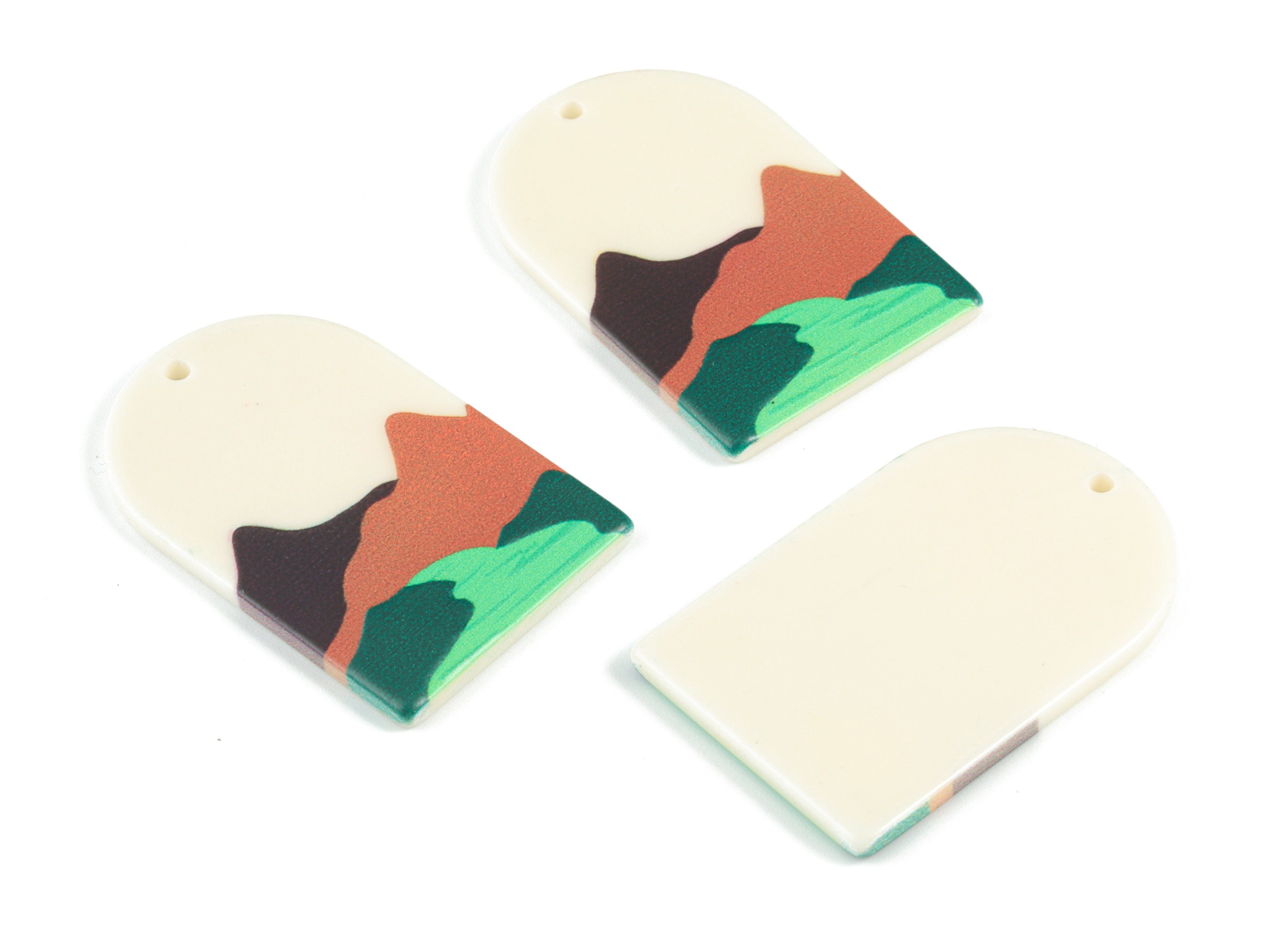 Acrylic Domed Earring Charms - Hill Oval Domed Charms Pastel Earrings - Earring Finding - Jewelry Supplies - 39.78x25.59x2.32mm - AC2061AC - DOMEDBAZAAR