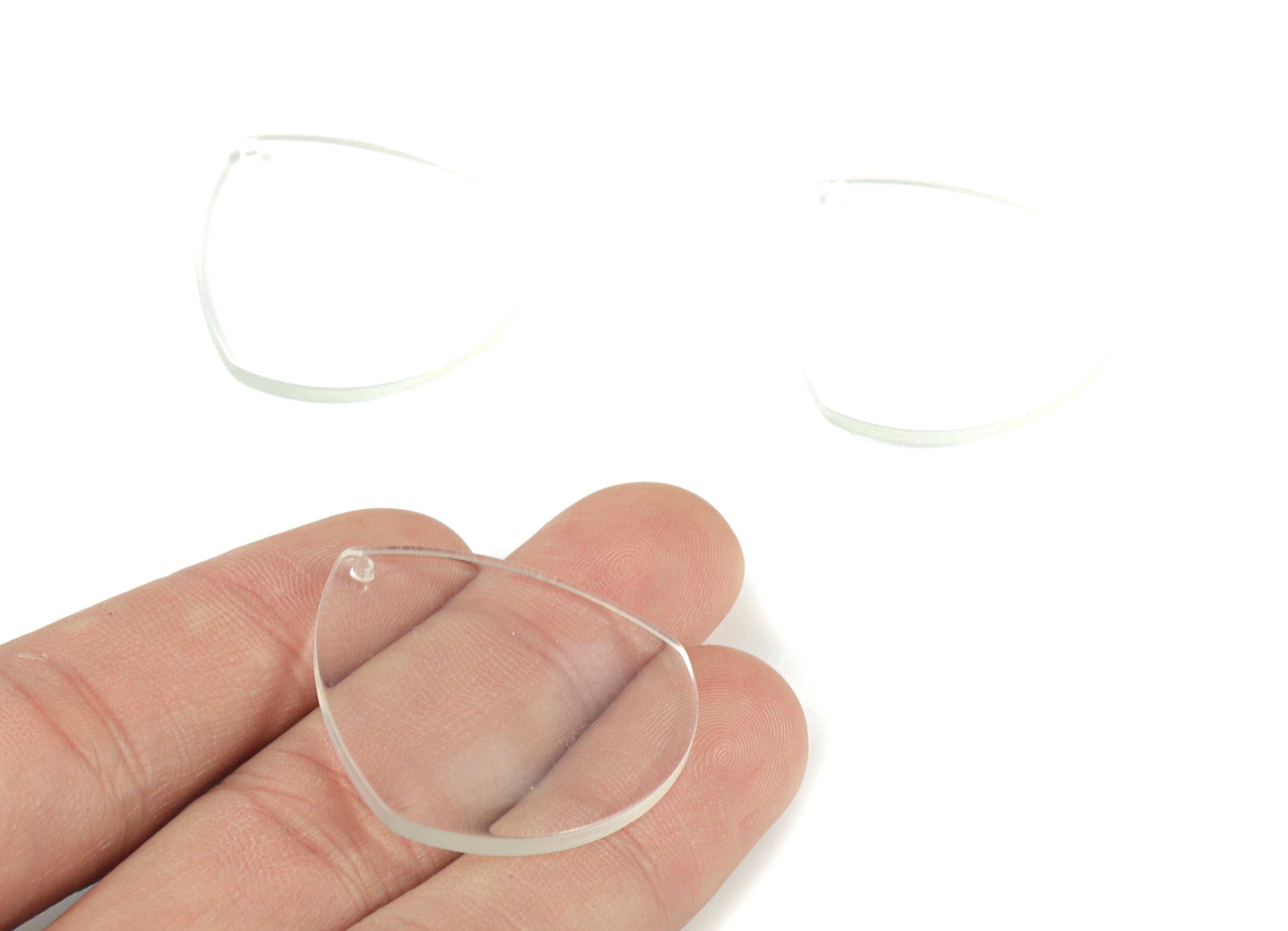 Acrylic Clear Drop Pendant - Acrylic Clear Drop Earring Charms - Jewelry Supplies - Color Code:A63- 34x31.9x2.2mm - AC2100-A63 - DOMEDBAZAAR