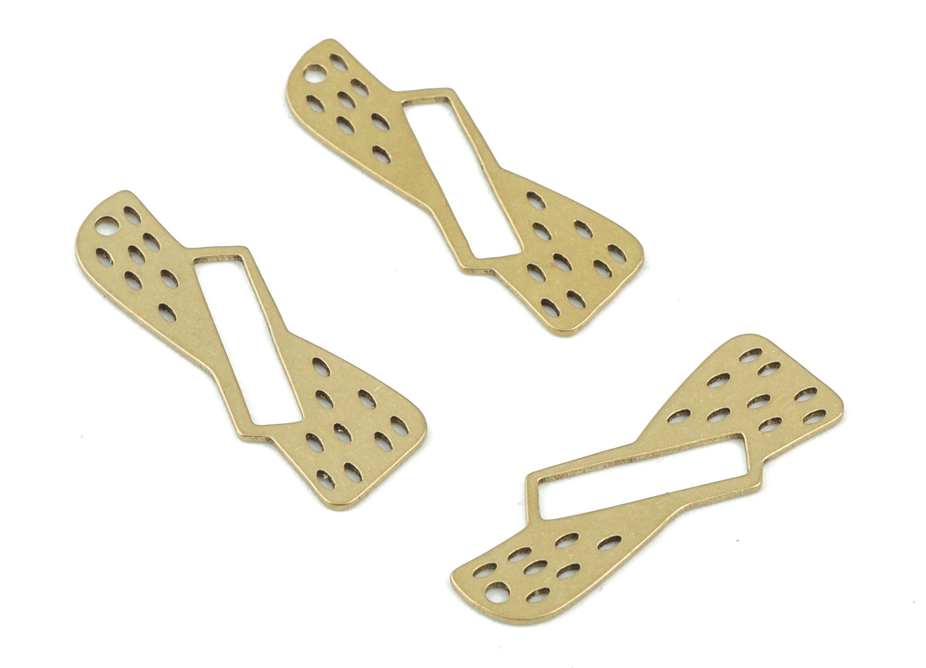 Brass Geometric Earring Charms - Raw Brass Geometric Pendant - Jewelry Supplies - 24x9x0.6mm - PPM3462 - DOMEDBAZAAR