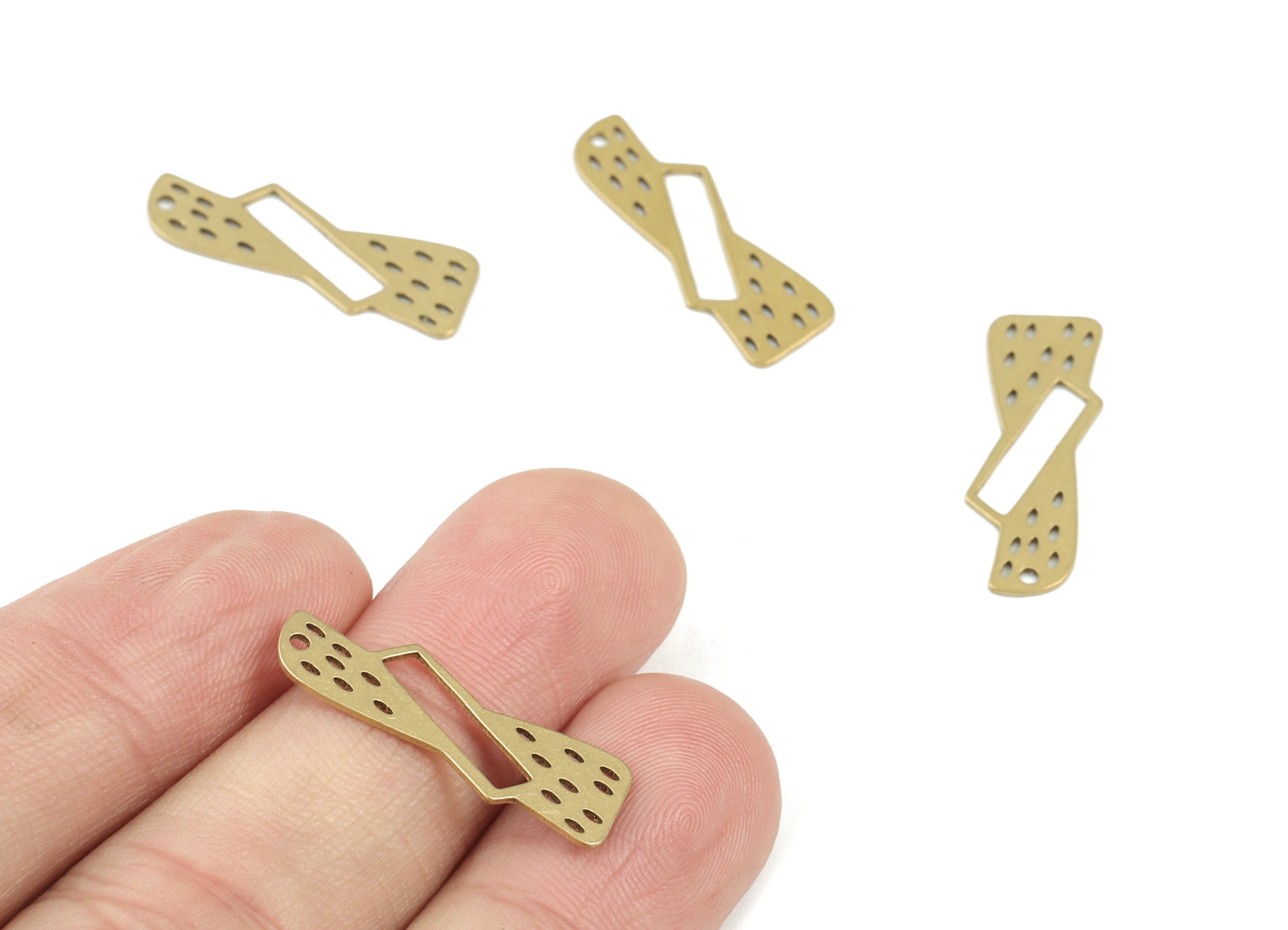 Brass Geometric Earring Charms - Raw Brass Geometric Pendant - Jewelry Supplies - 24x9x0.6mm - PPM3462 - DOMEDBAZAAR
