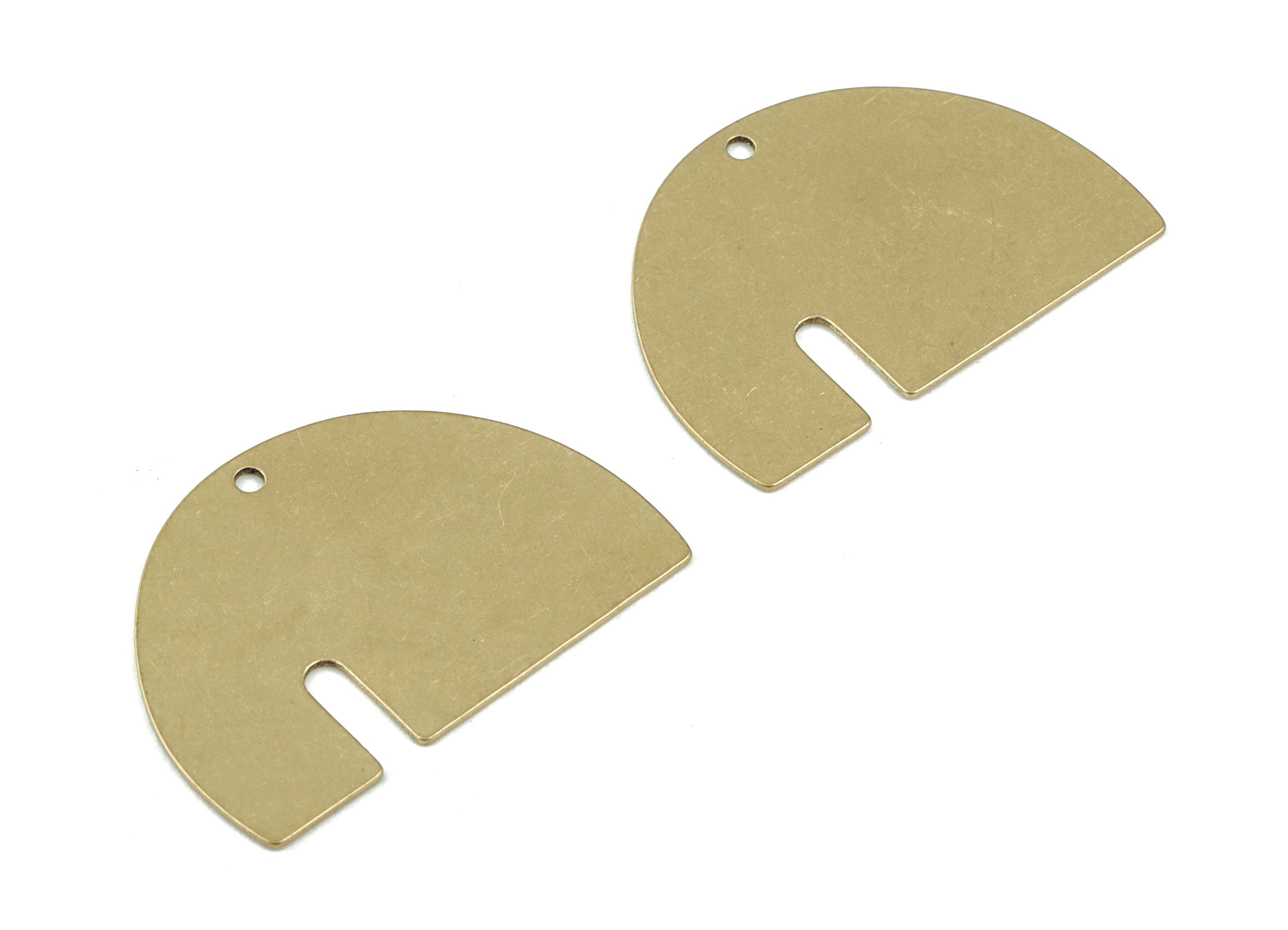 Personalized stamping blank - Brass Half Moon Earring Charms - Raw Brass Semicircle Earrings - Jewelry Supplies - 30x20x0.6mm - PPM3476 - DOMEDBAZAAR