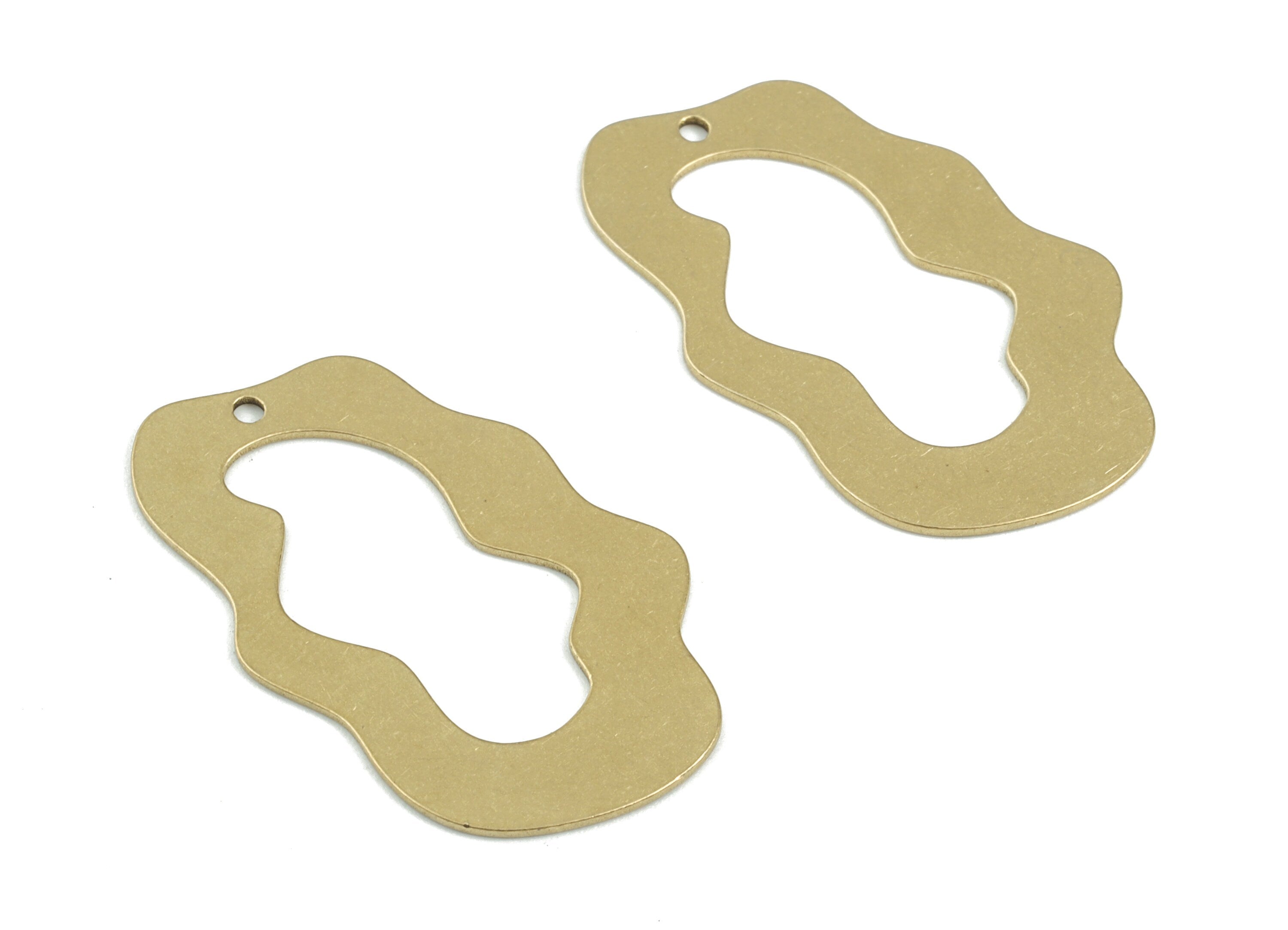 Brass Cloud Earring Charms - Raw Brass Cloud Pendant - Jewelry Supplies - 33x20x0.7mm - PPM3457 - DOMEDBAZAAR