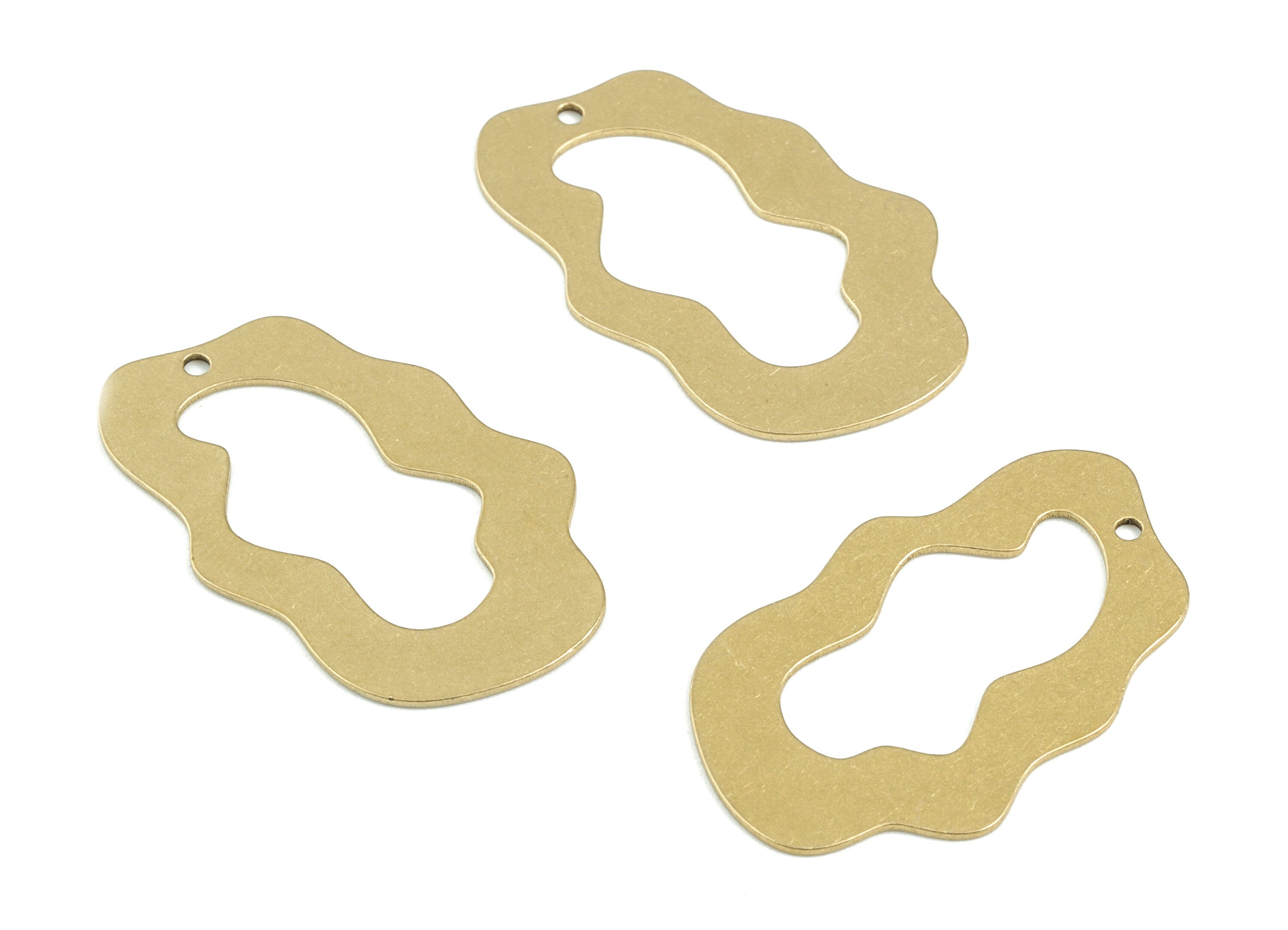 Brass Cloud Earring Charms - Raw Brass Cloud Pendant - Jewelry Supplies - 33x20x0.7mm - PPM3457 - DOMEDBAZAAR