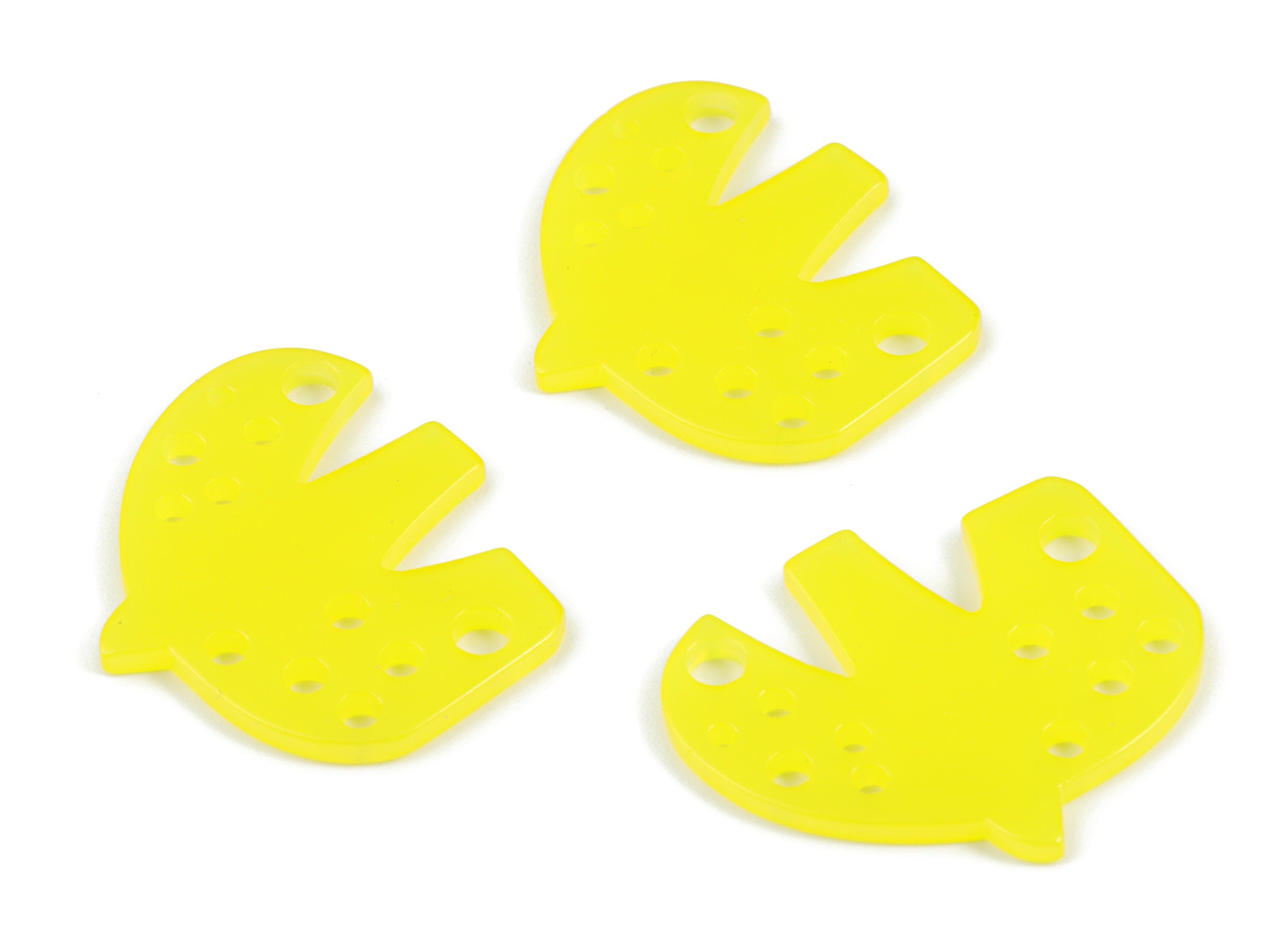 Acrylic Bird Earring Connector - Acrylic Yellow Bird Earring Charms - Jewelry Supplies - Color Code:A533- 35.28x29.85x2.65mm - AC2140-A533 - DOMEDBAZAAR