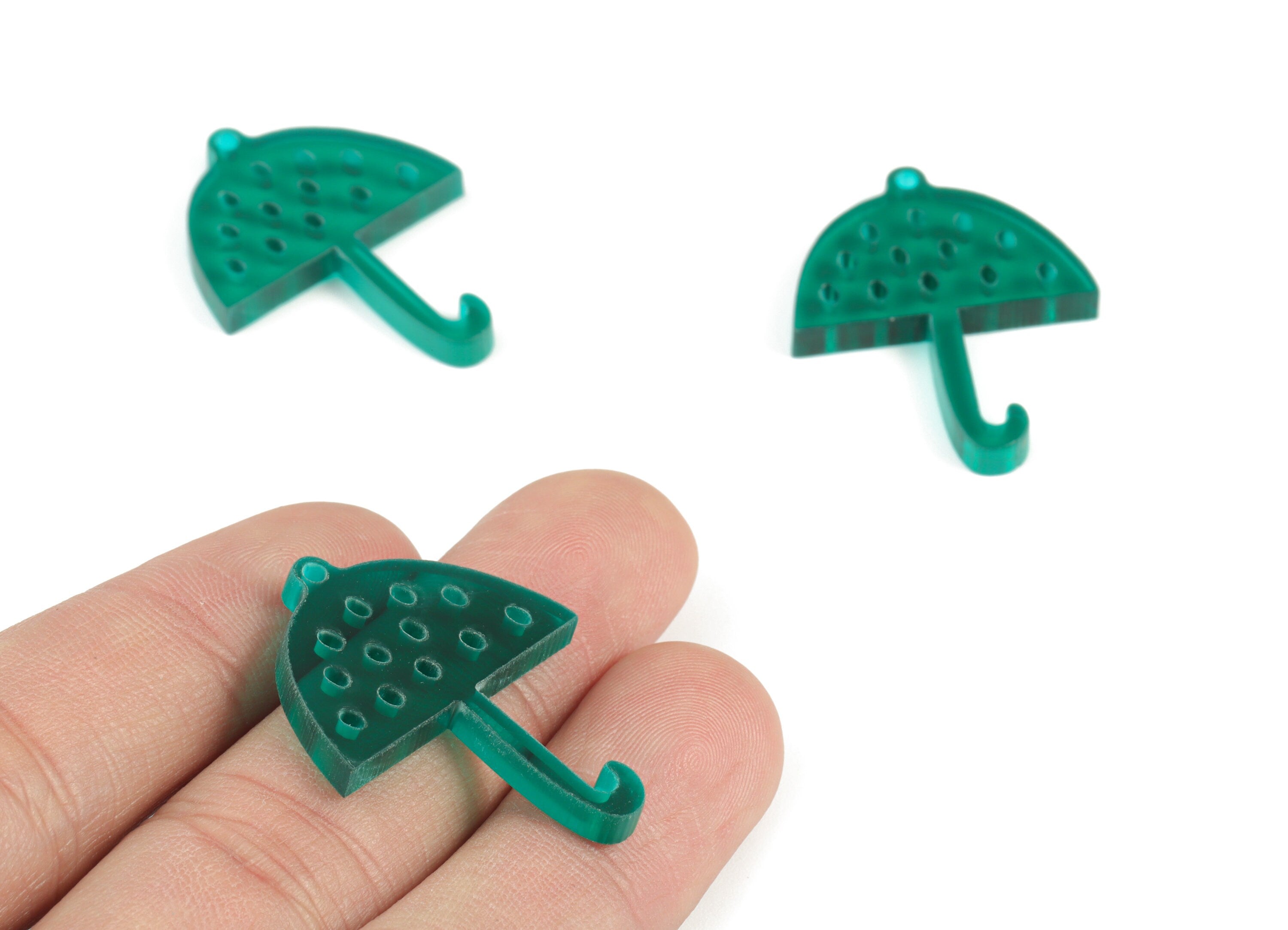 Bead door window curtain - Acrylic Umbrella Green wind bell chimes - Umbrella Earring Charms - Color Code:A463- 32x25x2mm - AC2143-A463 - DOMEDBAZAAR
