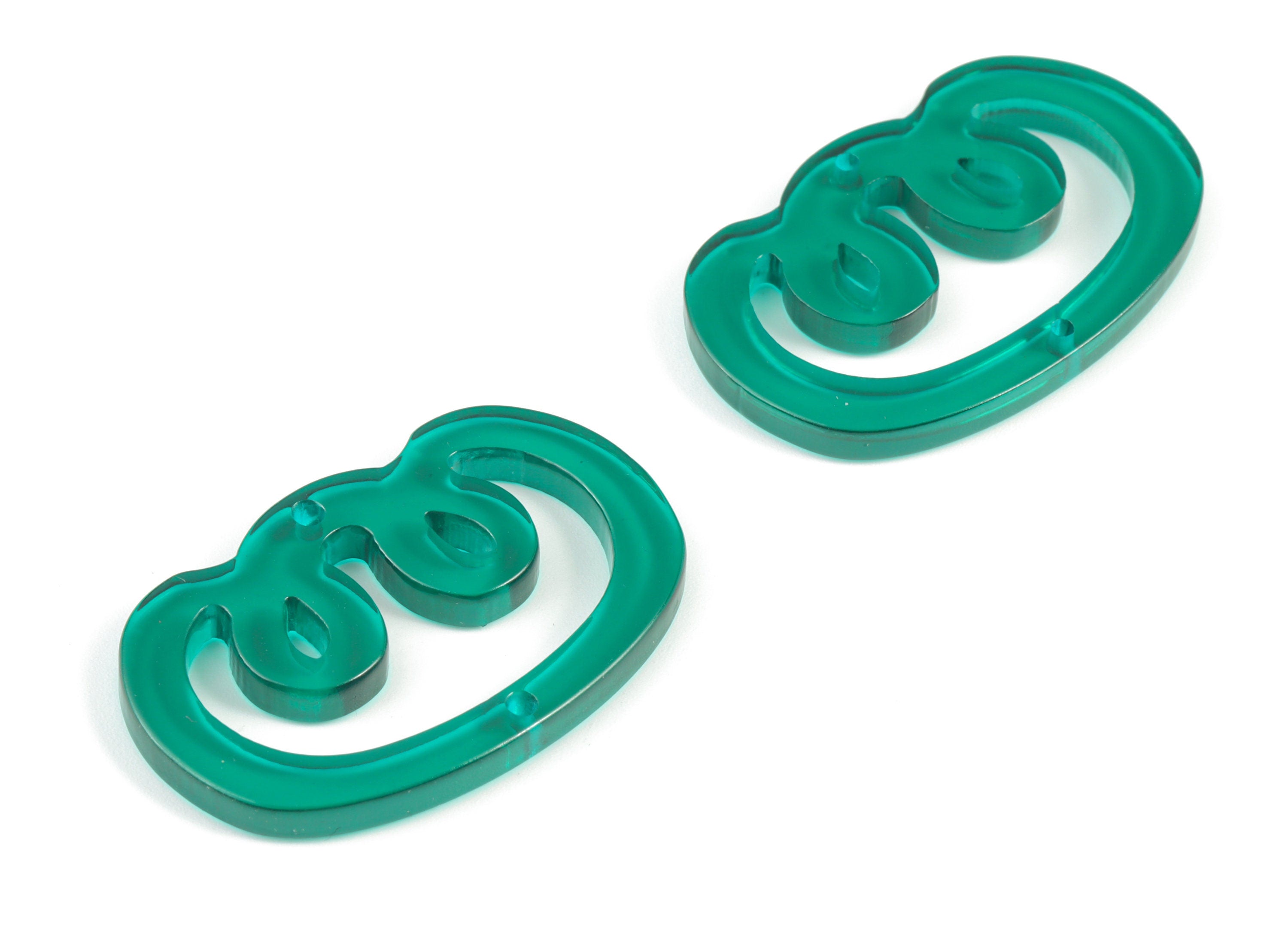 Bead door window curtain - Acrylic Oval Knot Green wind bell chimes - Oval Earring Connector - Color Code:A463- 39x25x3mm - AC2134-A463 - DOMEDBAZAAR