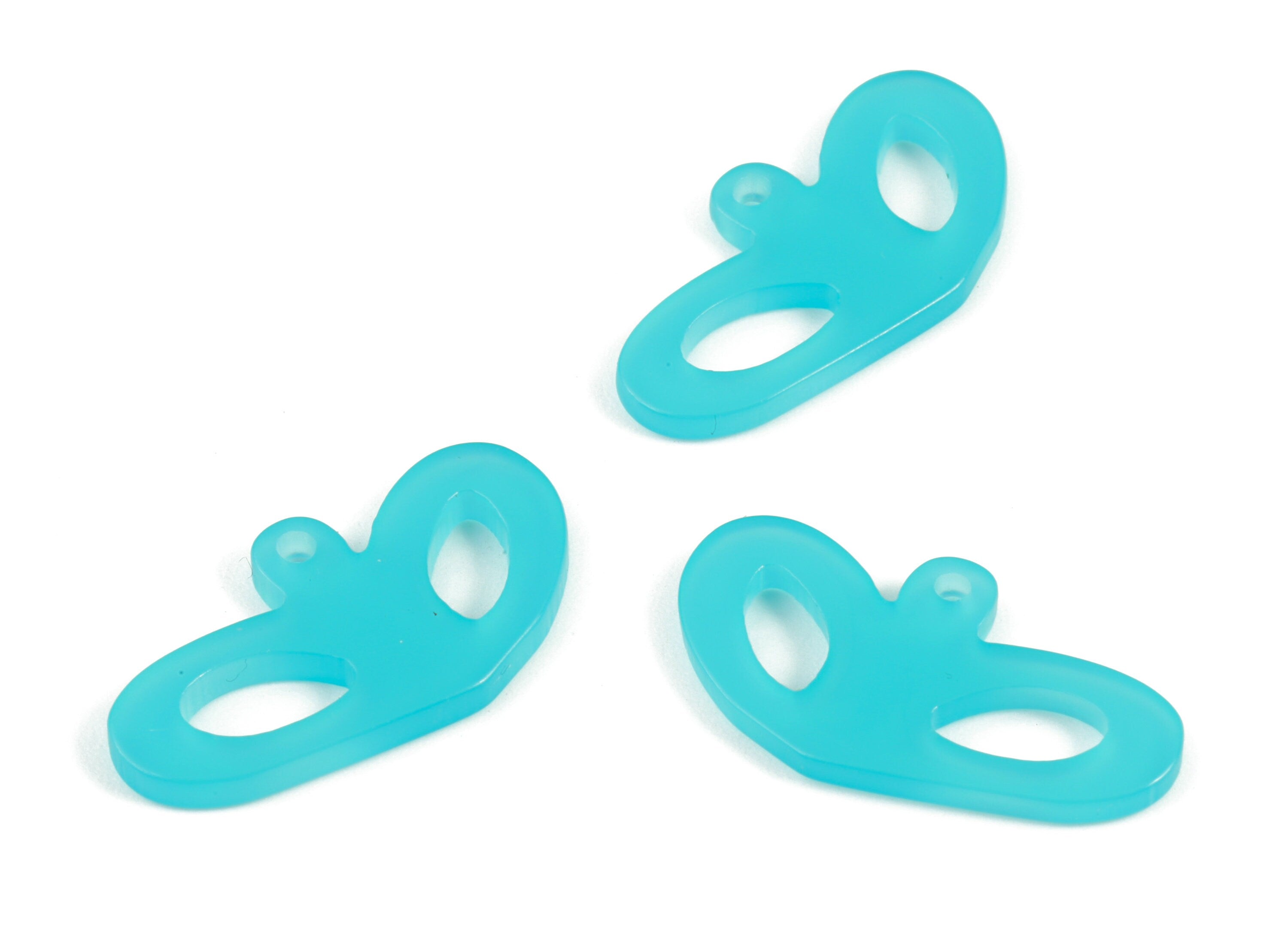 Acrylic Heart Pendant - Turquoise Acrylic Heart Earrings - Jewelry Supplies - Color Code:A531- 25.67x13.89x2.06mm - AC2141-A531 - DOMEDBAZAAR