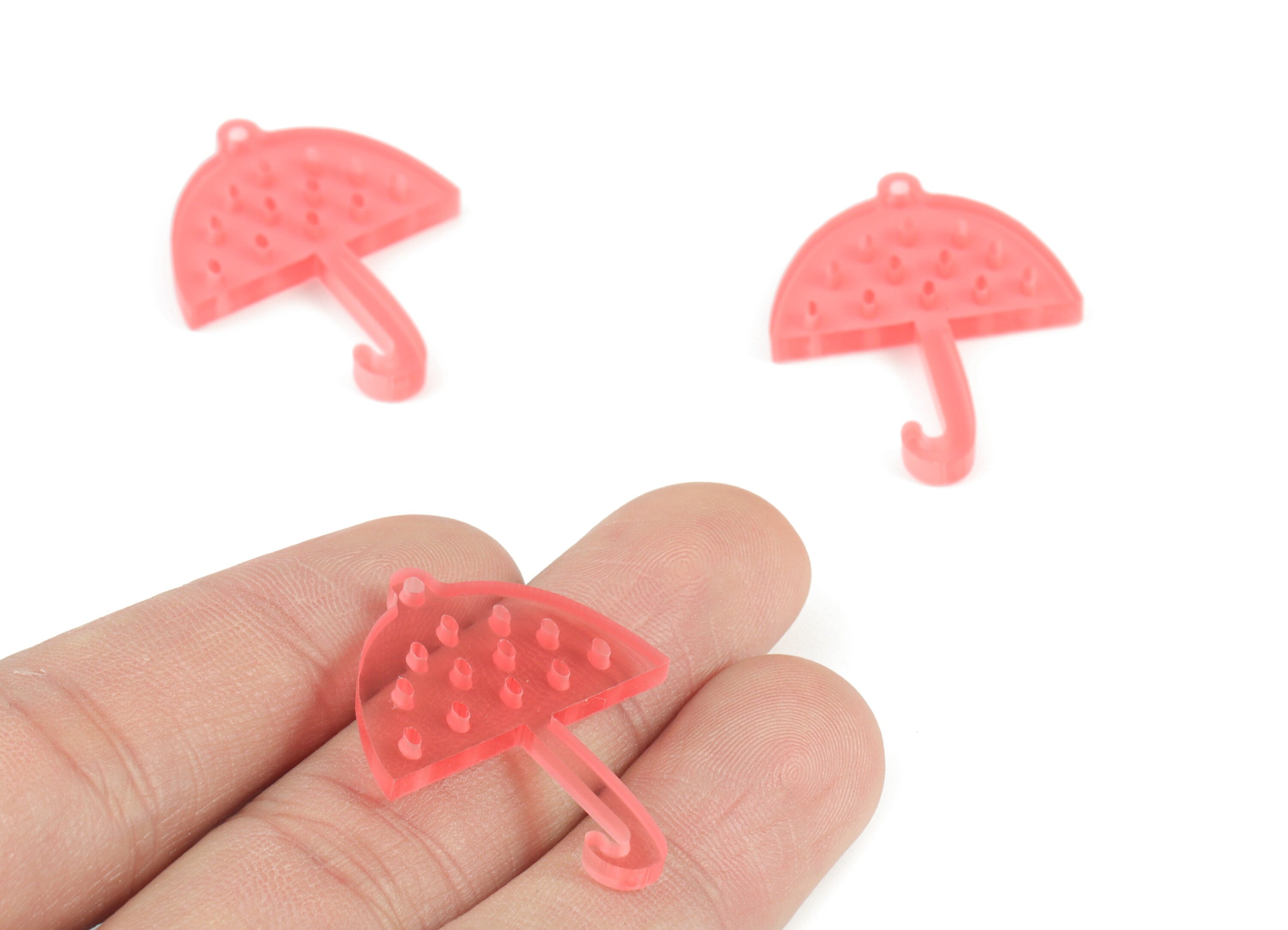 Bead door window curtain - Acrylic Umbrella Red wind bell chimes - Umbrella Earring Charms - Color Code:A465- 32x25x3mm - AC2143-A465 - DOMEDBAZAAR