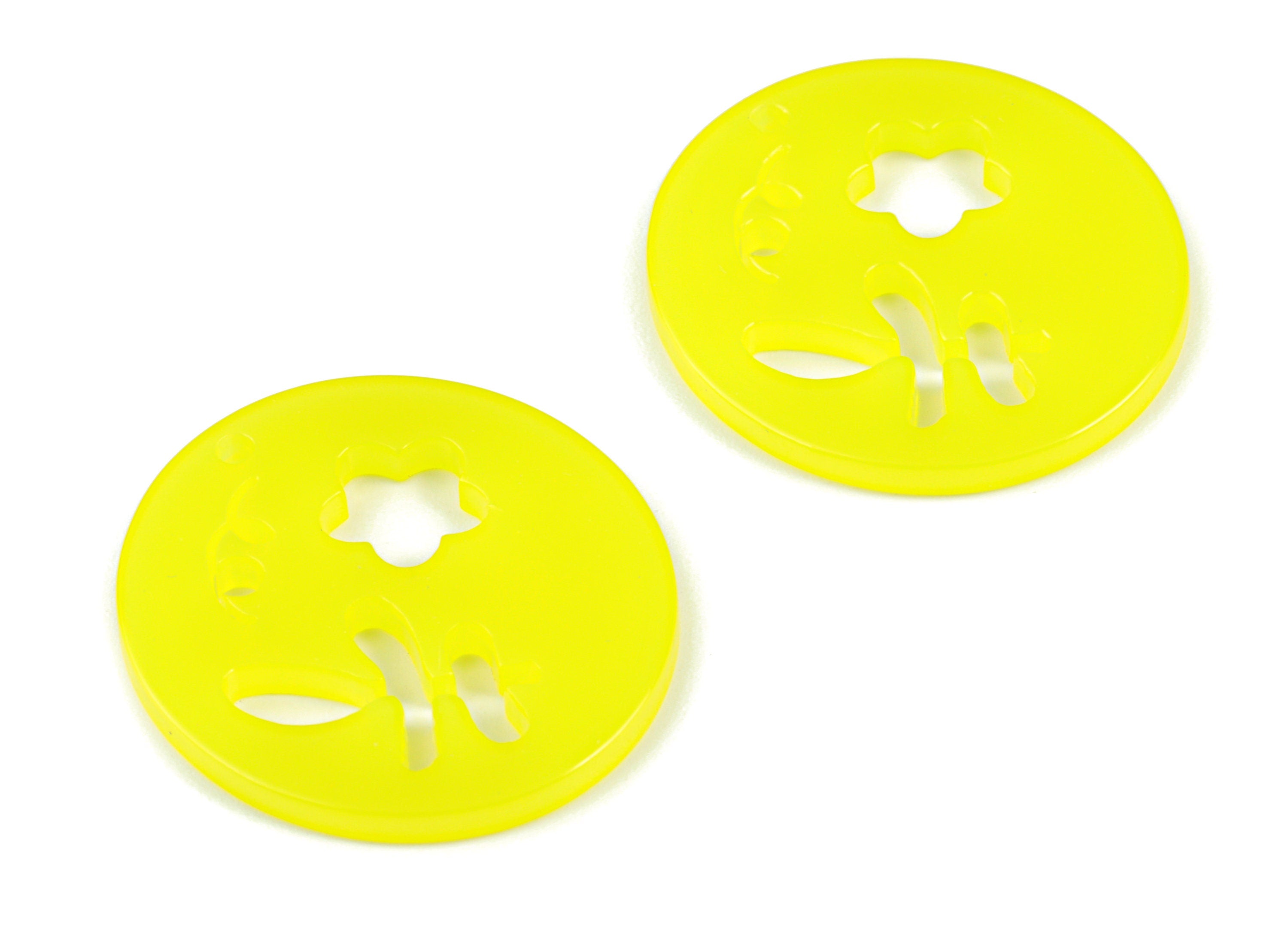 Acrylic Flower Earring Charms - Acrylic Yellow Leaf Earring Charms - Jewelry Supplies - Color Code:A533- 29.83x27.74x2.2mm - AC2139-A533 - DOMEDBAZAAR