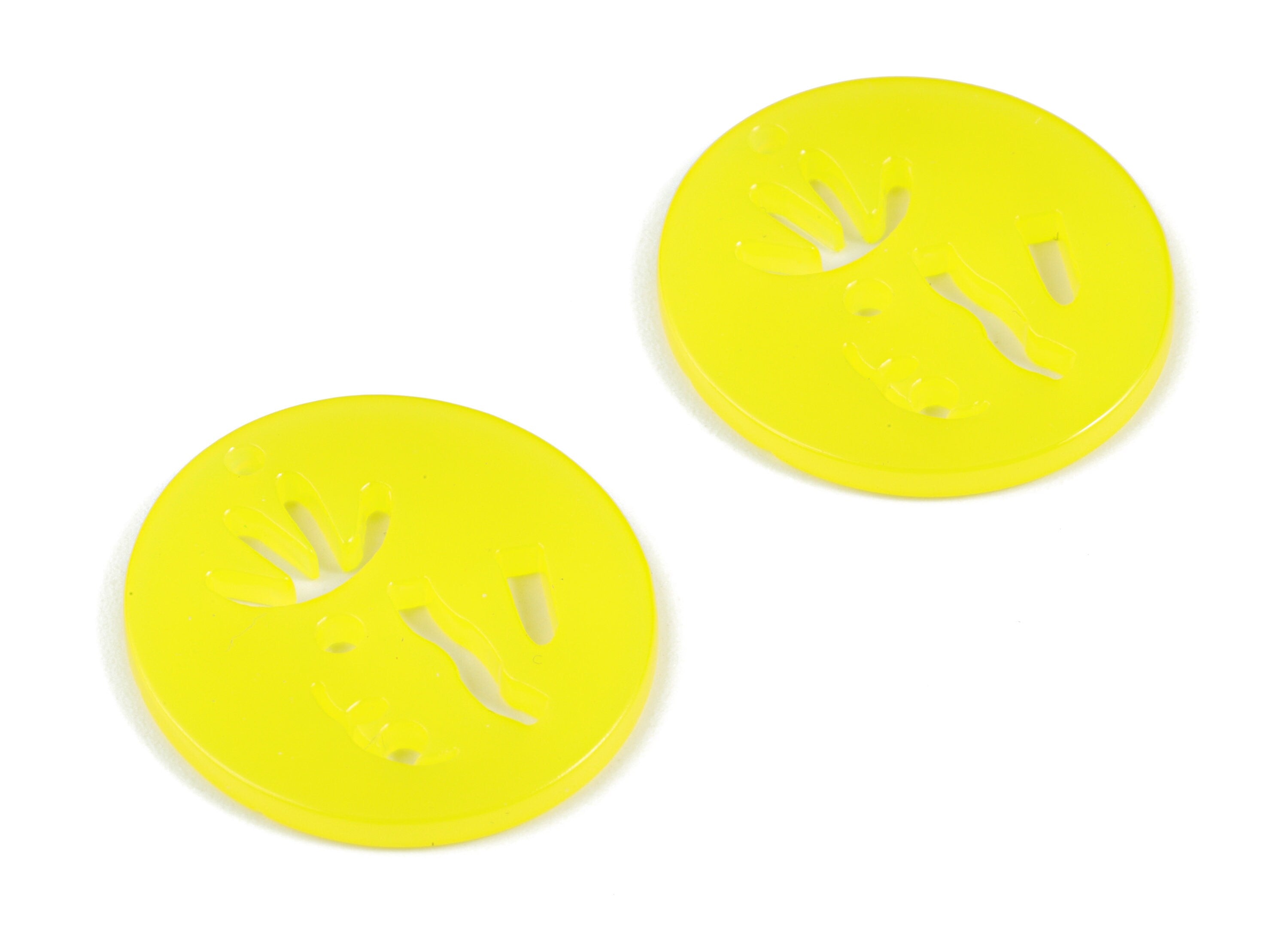 Bead door window curtain - Acrylic Yellow Round wind bell chimes - Circle Earring Charms - Color Code:A533- 29.8x27.75x2.27mm - AC2135-A533 - DOMEDBAZAAR