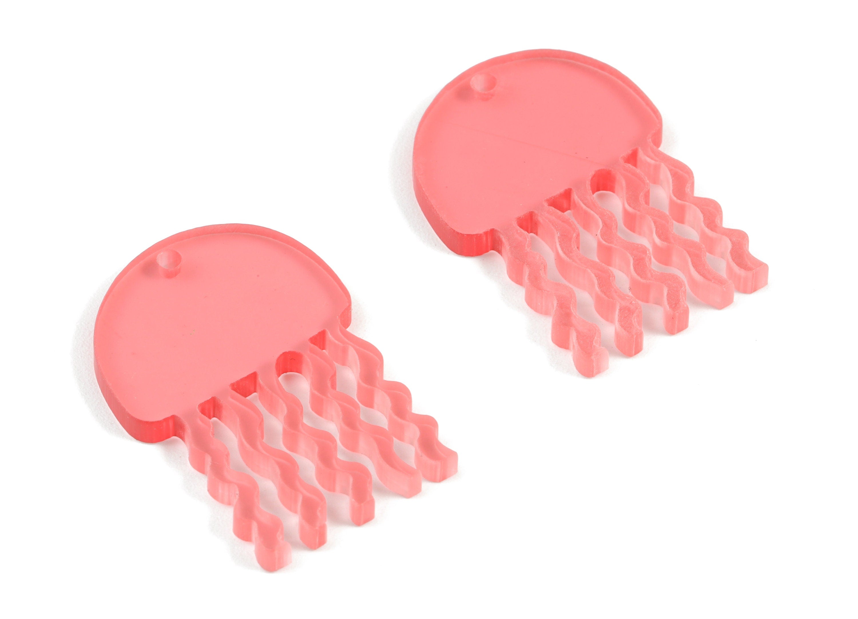 Bead door window curtain - Acrylic Jellyfish Pink wind bell chimes - Jellyfish Pink Earring Charm - Color Code:A465- 32x22x2mm - AC2142-A465 - DOMEDBAZAAR