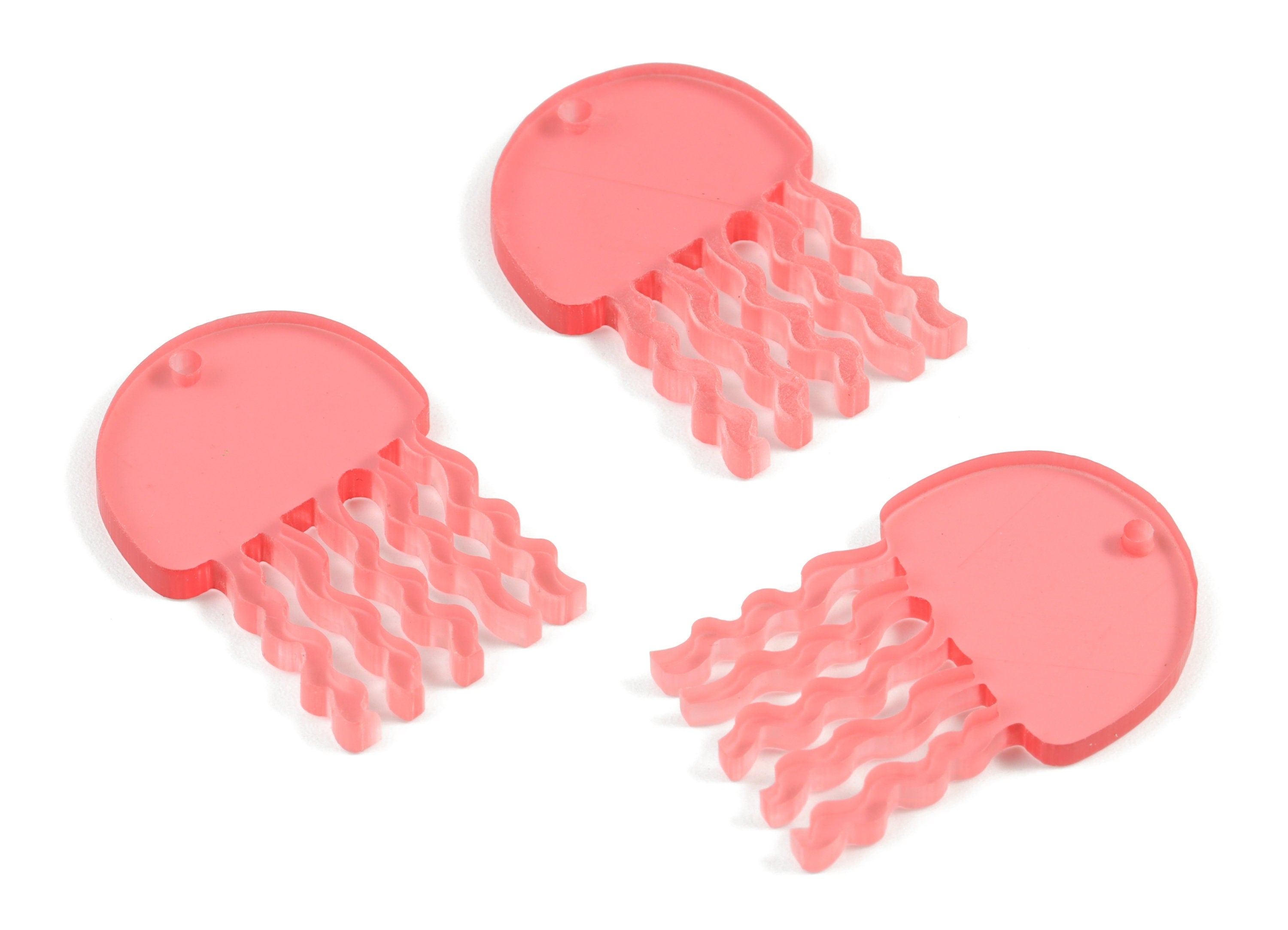 Bead door window curtain - Acrylic Jellyfish Pink wind bell chimes - Jellyfish Pink Earring Charm - Color Code:A465- 32x22x2mm - AC2142-A465 - DOMEDBAZAAR