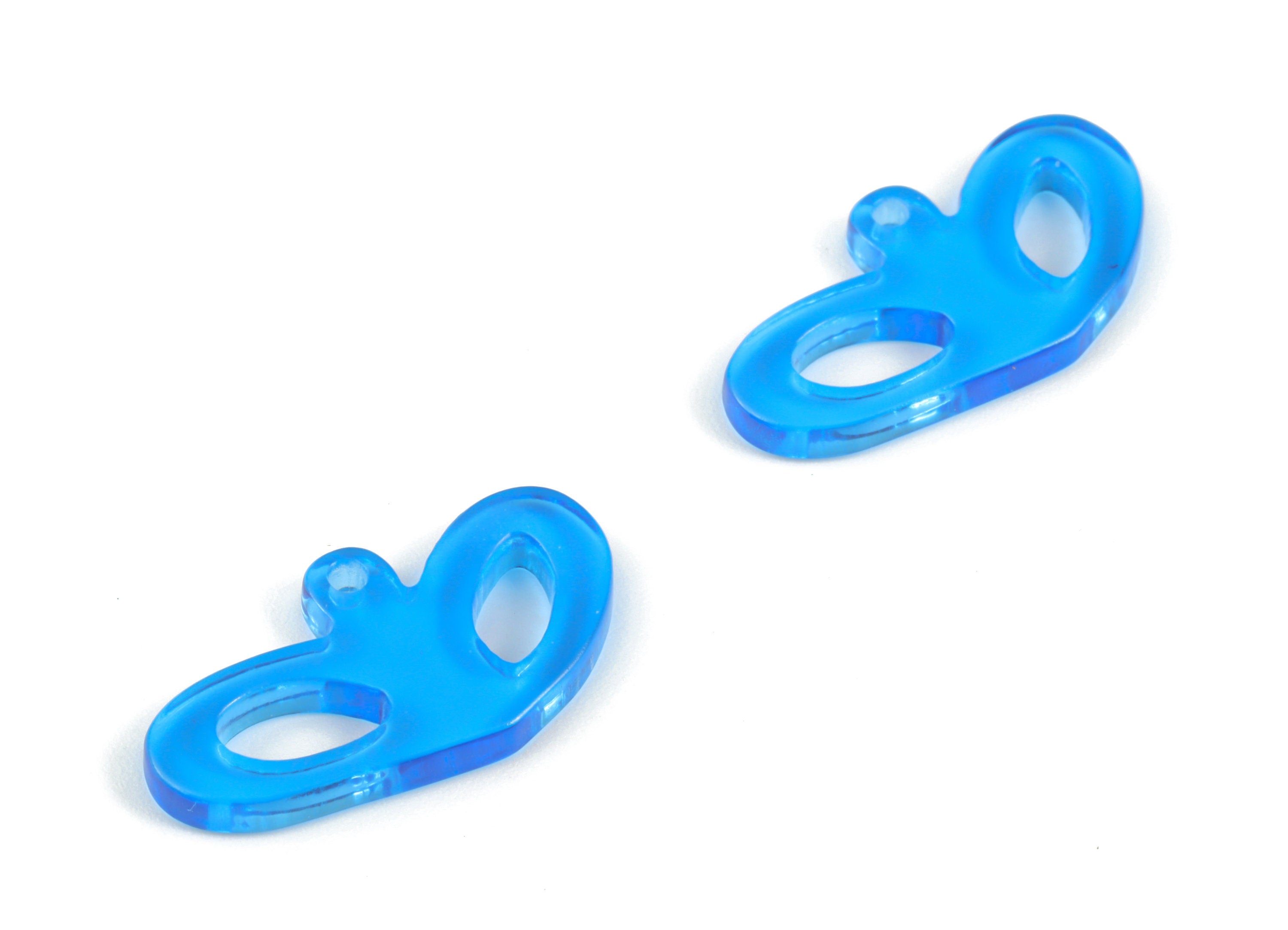 Acrylic Heart Pendant - Blue Acrylic Heart Earrings - Earring Finding - Jewelry Supplies - Color Code:A464- 25.78x13.43x2.54mm - AC2141-A464 - DOMEDBAZAAR