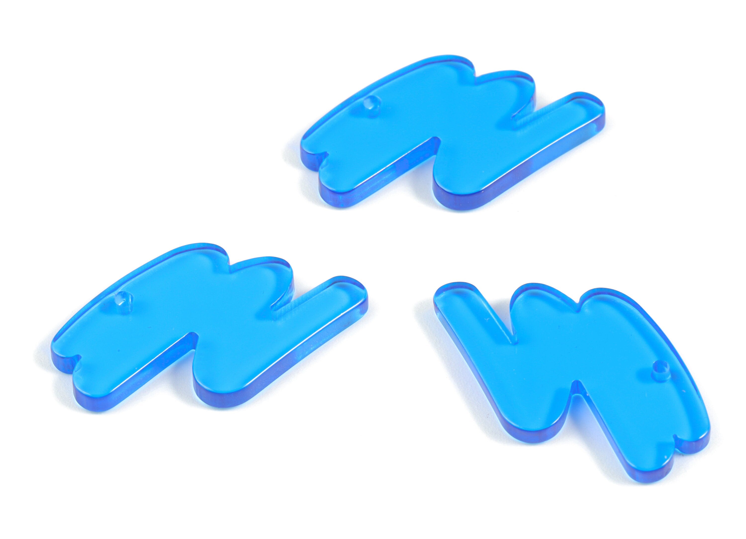 Acrylic Scribble Blue Earring Charms - Acrylic Blue Scribble Charms - Jewelry Supplies - Color Code:A464- 30.54x19.05x2.85mm - AC2138-A464 - DOMEDBAZAAR