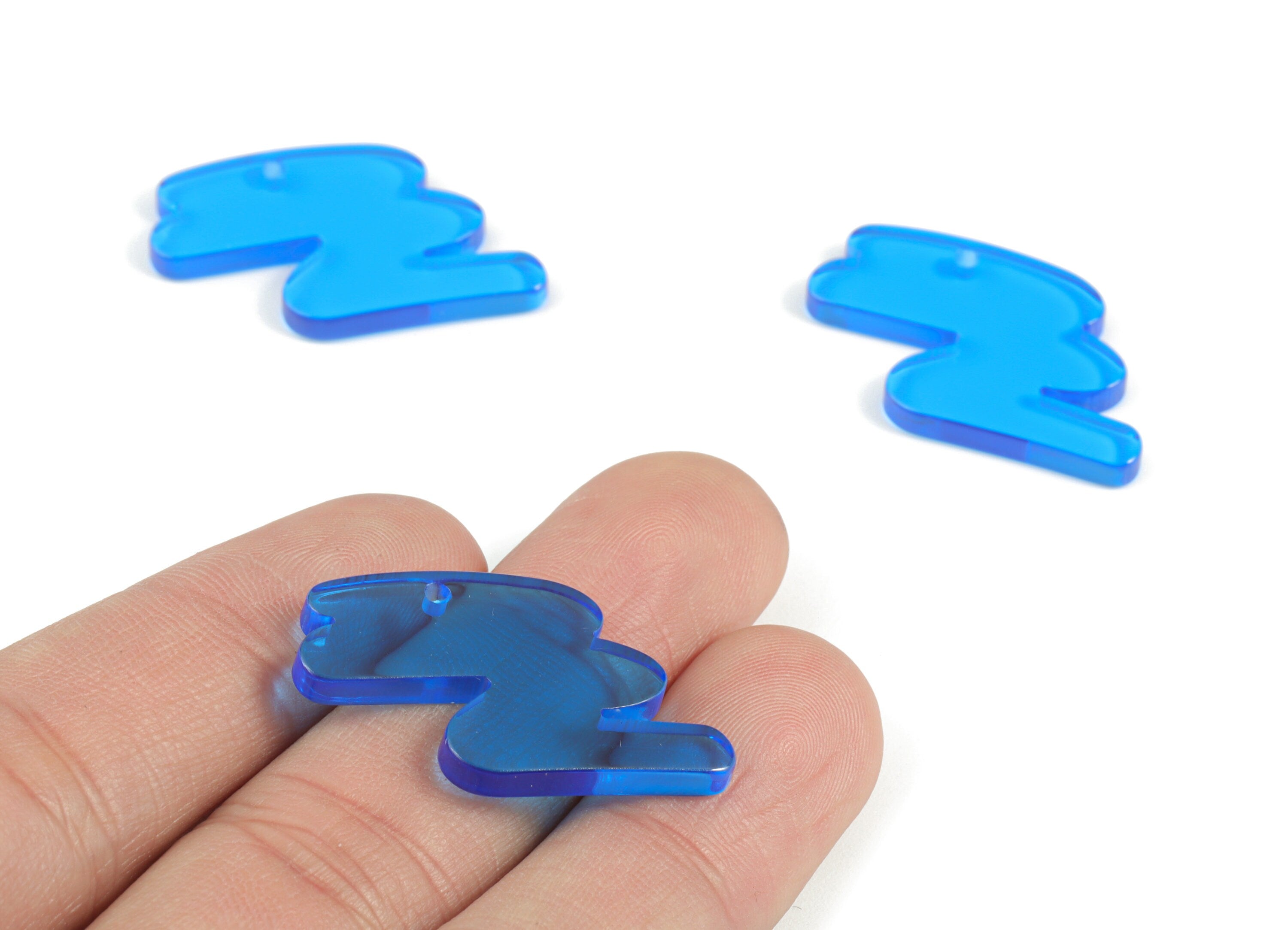 Acrylic Scribble Blue Earring Charms - Acrylic Blue Scribble Charms - Jewelry Supplies - Color Code:A464- 30.54x19.05x2.85mm - AC2138-A464 - DOMEDBAZAAR