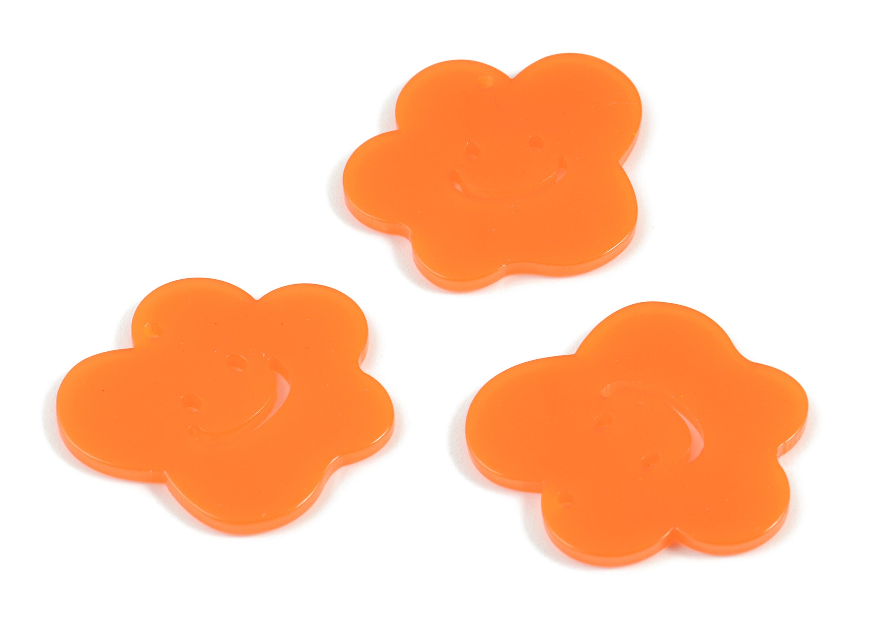 Bead door window curtain - Acrylic Smiley Flower wind bell chimes - Orange Leaf Earring Charms - Color Code:A532- 33x30x2mm - AC2137-A532 - DOMEDBAZAAR