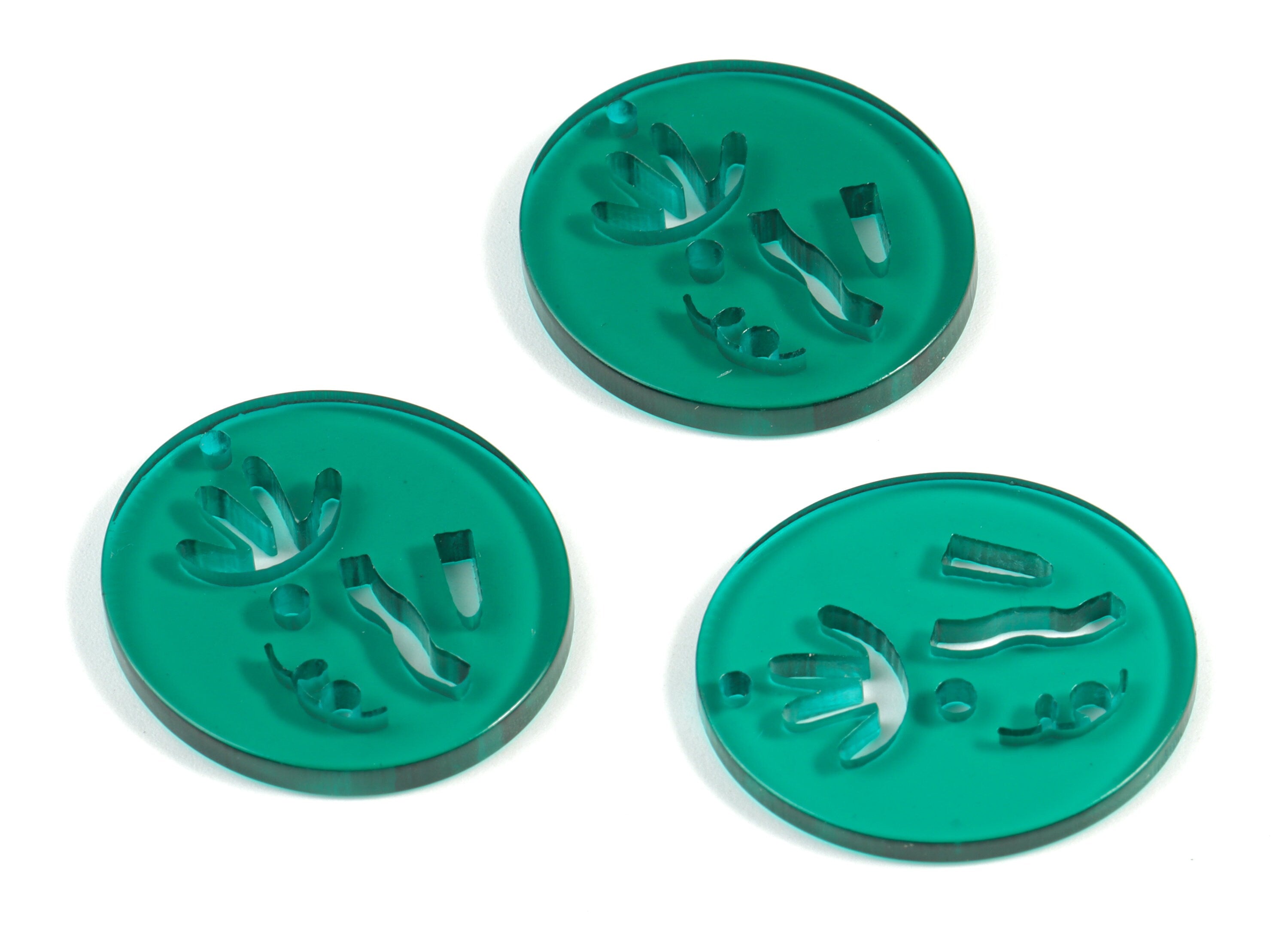 Bead door window curtain - Acrylic Green Round wind bell chimes - Circle Earring Charms - Color Code:A463- 29.97x27.85x2.93mm - AC2135-A463 - DOMEDBAZAAR