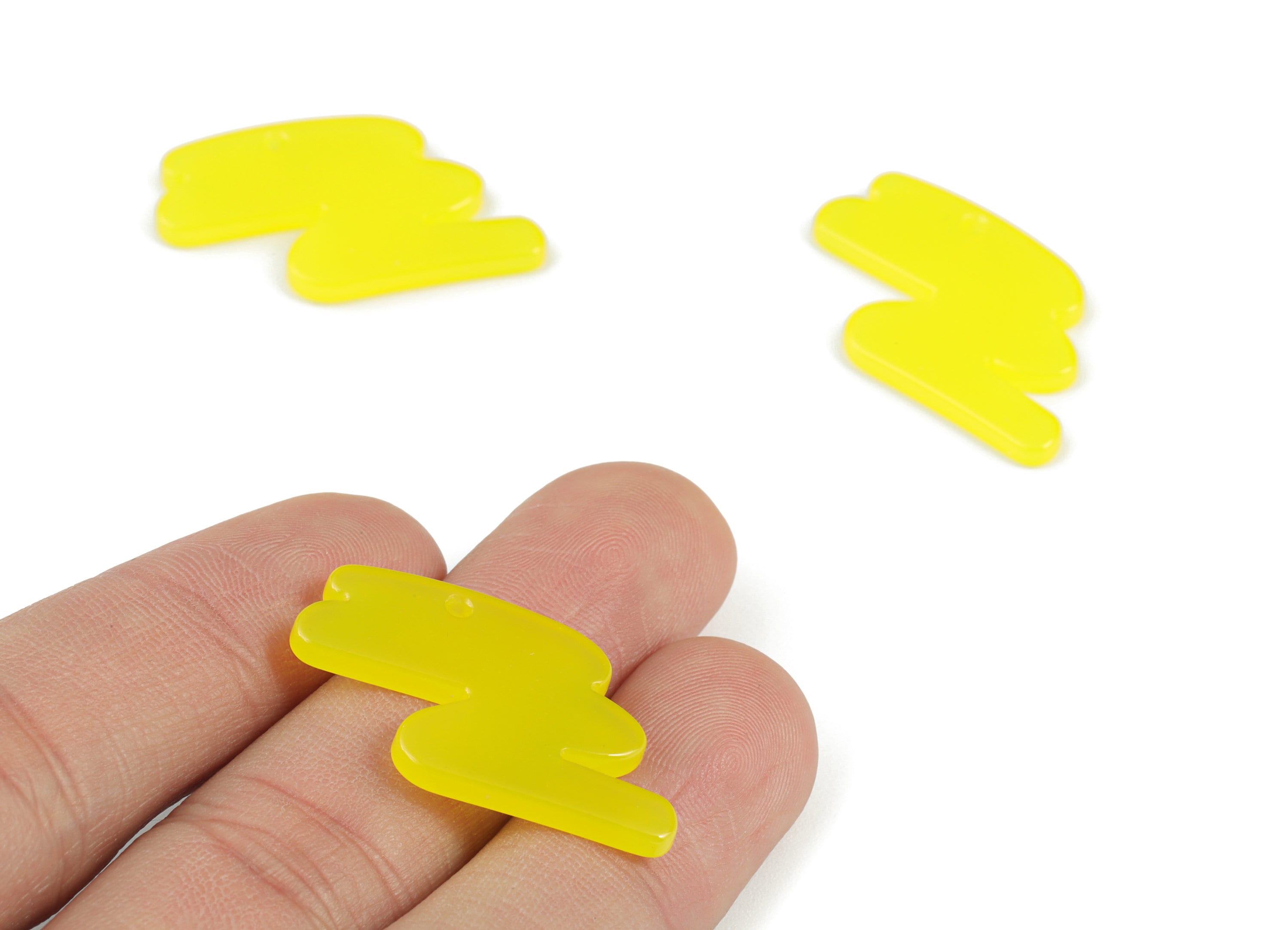 Acrylic Scribble Yellow Earring Charms - Acrylic Yellow Scribble Charms - Jewelry Supplies - Color Code:A533- 30.55x19.03x2mm - AC2138-A533 - DOMEDBAZAAR
