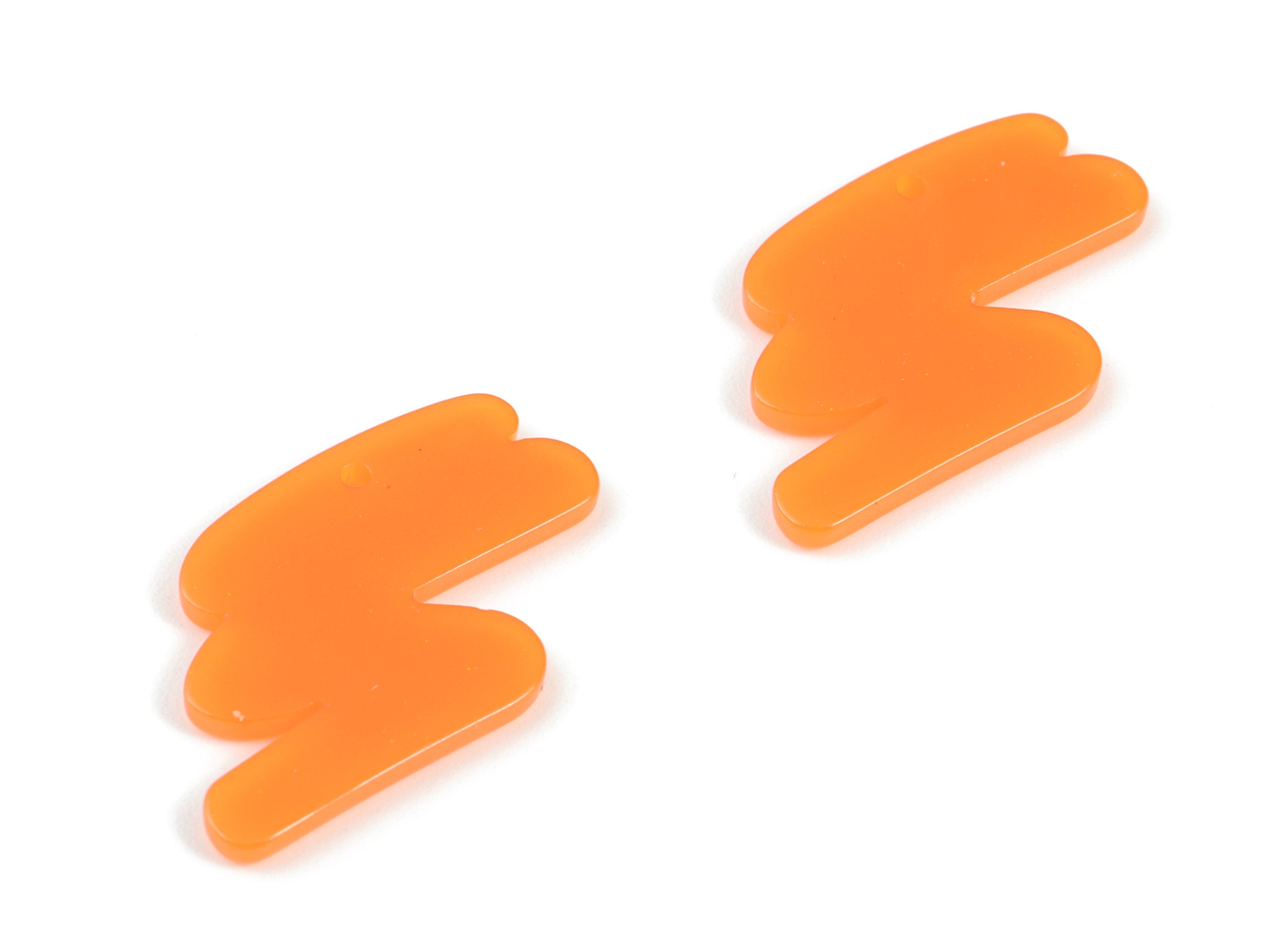 Acrylic Orange Scribble Earring Charms - Acrylic Orange Scribble Charms - Jewelry Supplies - Color Code:A532- 30.06x18.89x2mm - AC2138-A532 - DOMEDBAZAAR