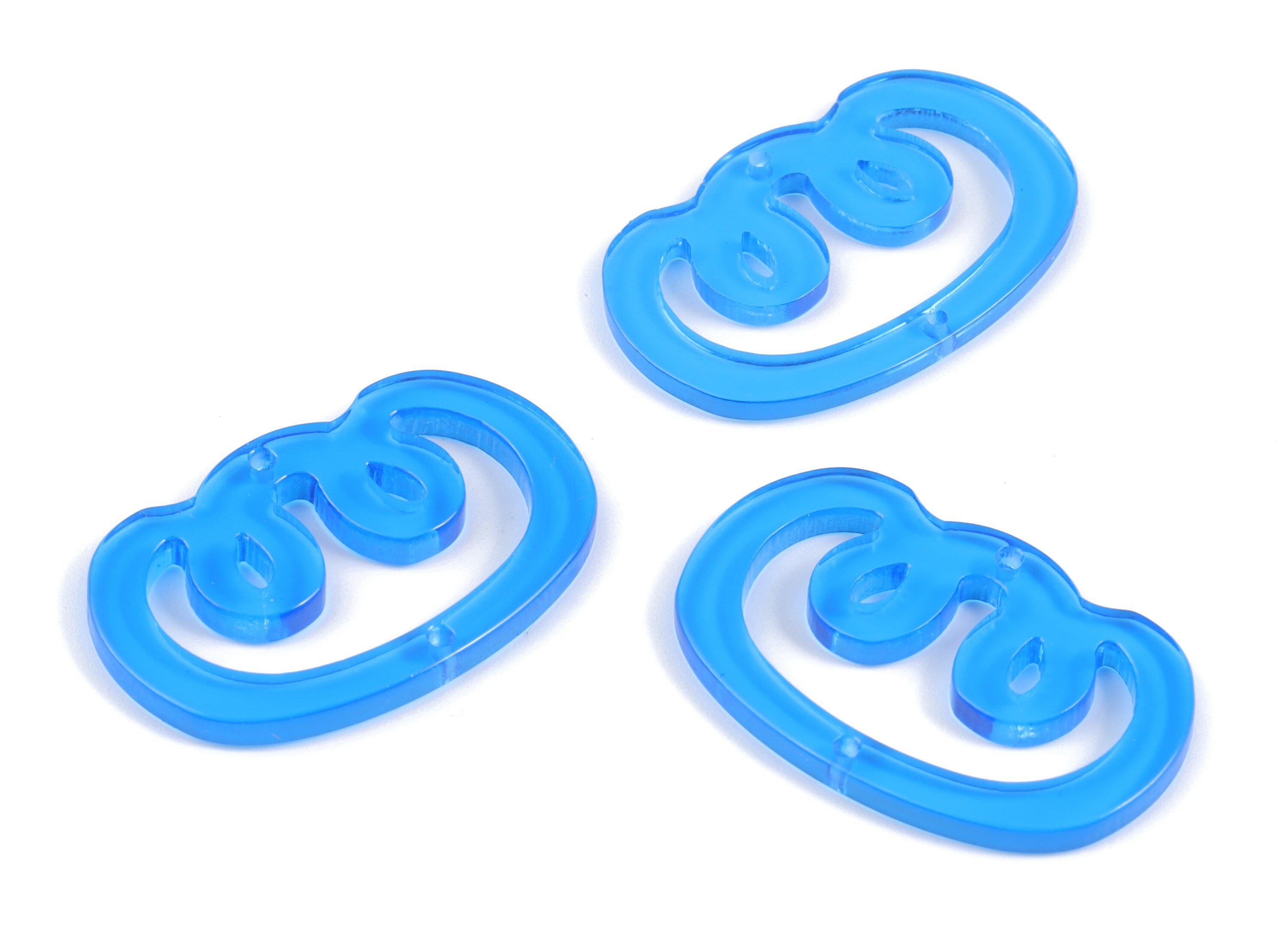 Bead door window curtain - Acrylic Oval Knot Blue wind bell chimes - Oval Earring Connector - Color Code:A464- 39x25x3mm - AC2134-A464 - DOMEDBAZAAR