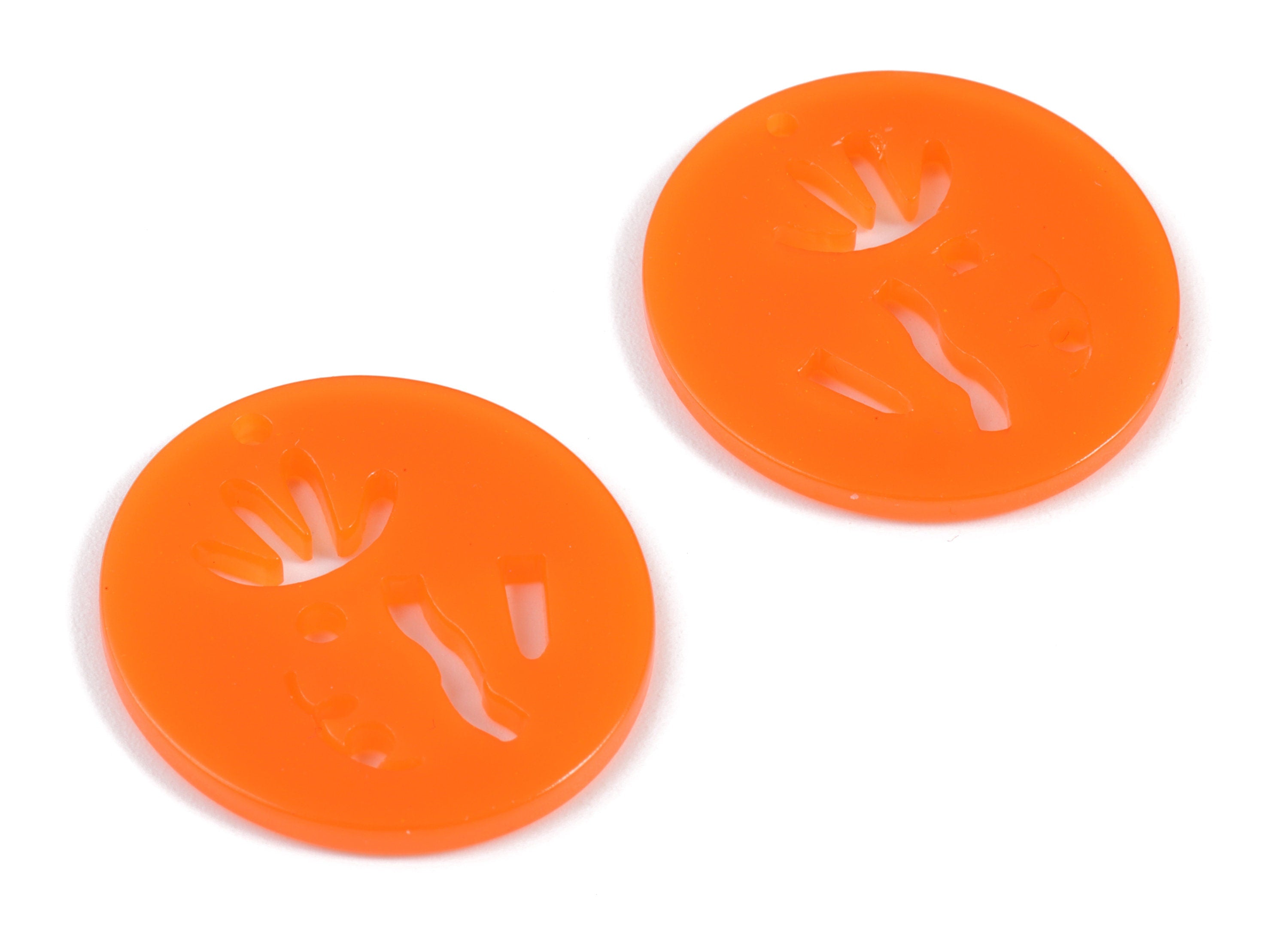 Bead door window curtain - Acrylic Orange Round wind bell chimes - Circle Earring Charms - Color Code:A532- 29.93x27.78x2.36mm - AC2135-A532 - DOMEDBAZAAR