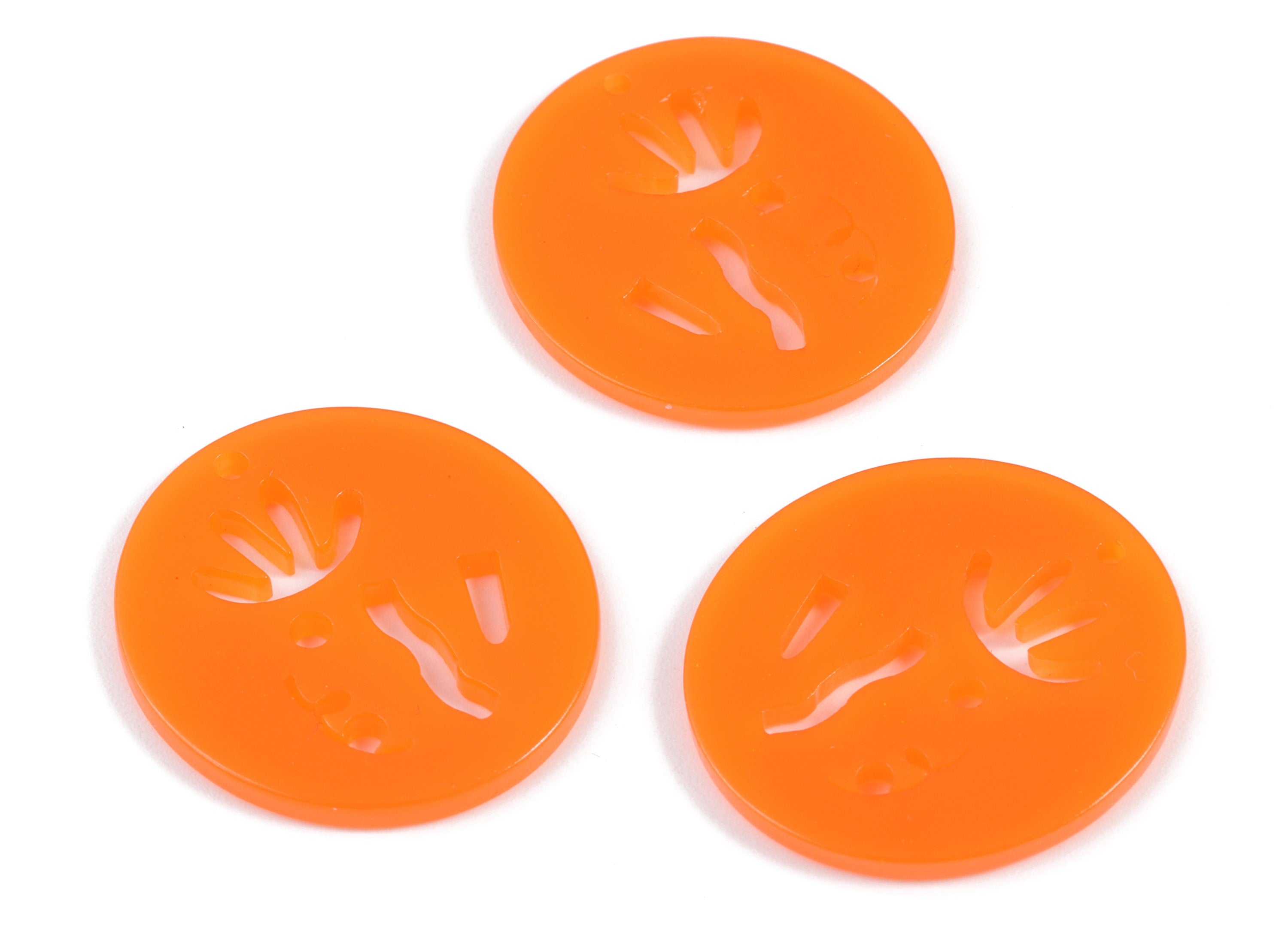 Bead door window curtain - Acrylic Orange Round wind bell chimes - Circle Earring Charms - Color Code:A532- 29.93x27.78x2.36mm - AC2135-A532 - DOMEDBAZAAR