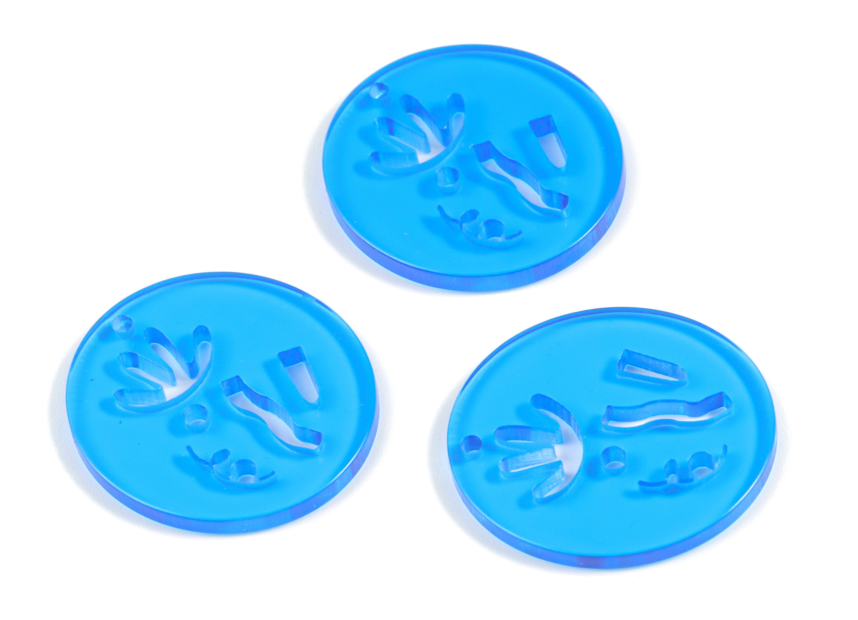 Bead door window curtain - Acrylic Blue Round wind bell chimes - Circle Earring Charms - Color Code:A464- 29x27x2mm - AC2135-A464 - DOMEDBAZAAR