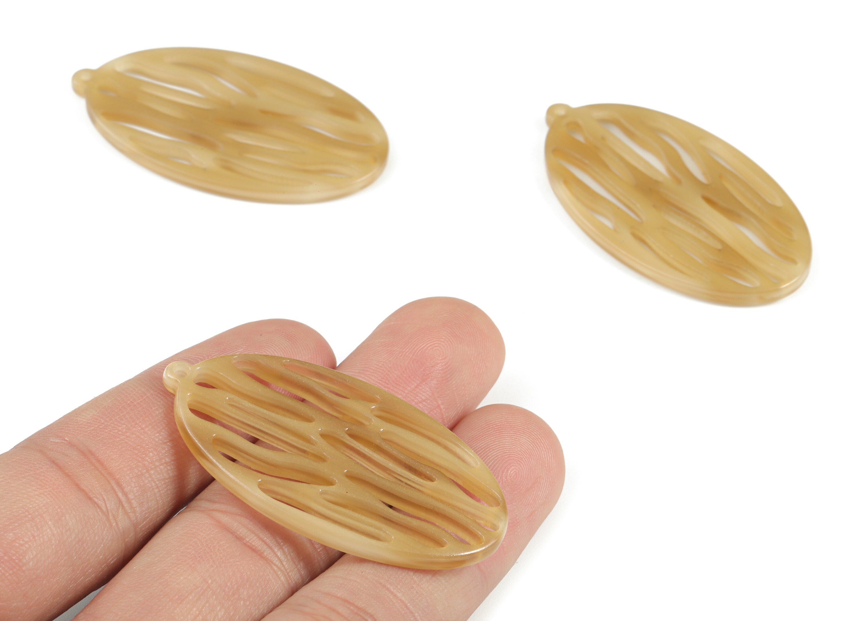 Acetate Oval Earring Charms - Acetate Oval Pendant - Earring Findings - Jewelry Supplies - Color Code: A541 - 26.62x48.4x2.8mm - AC1238-A541 - DOMEDBAZAAR