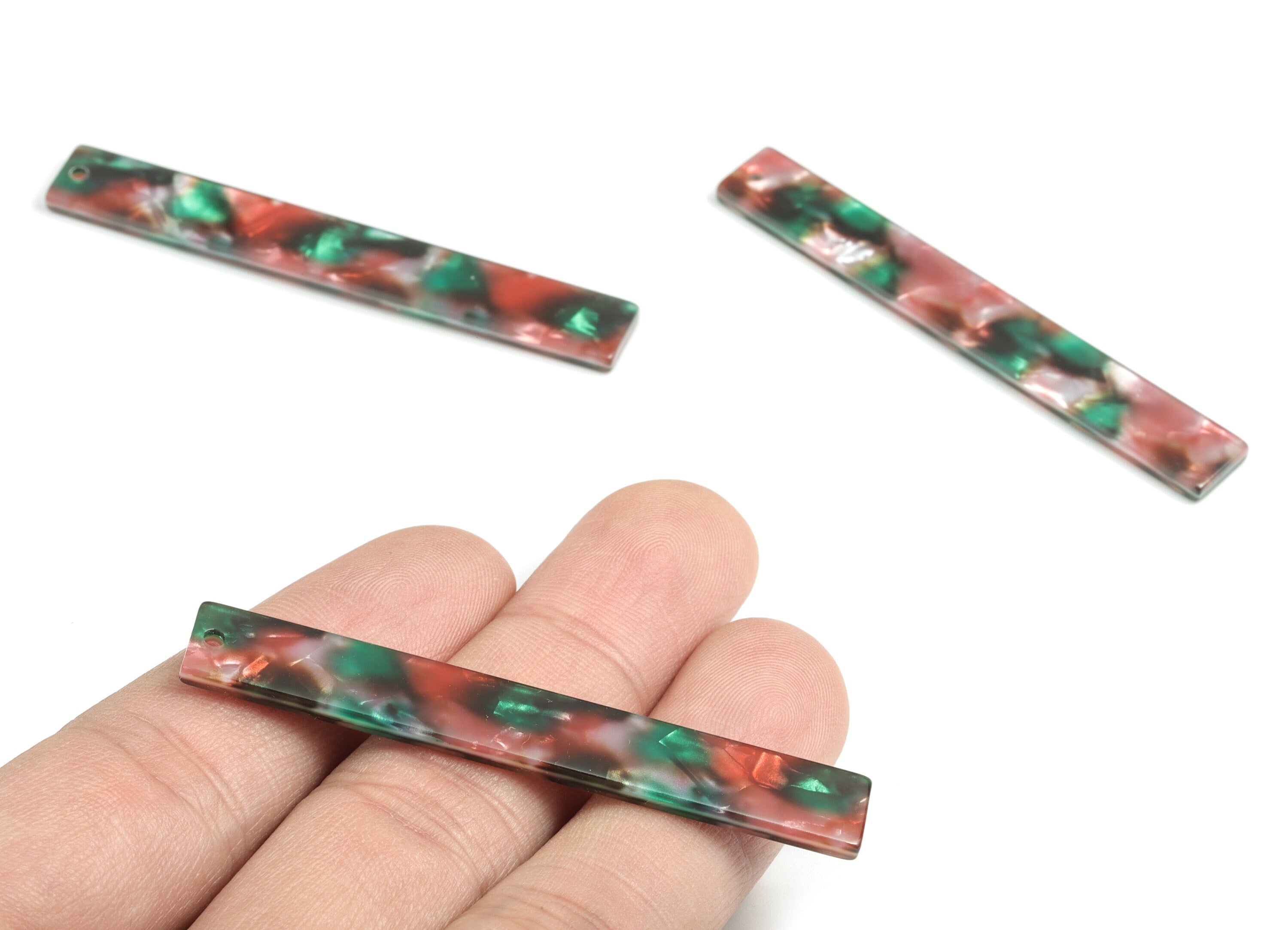 Acetate Stick Charms - Bar Earrings and Pendant - Earring Findings - Jewelry Supplys - Color Code: A519 - 59.7x7.8x2.5mm - AC1049-A519 - DOMEDBAZAAR