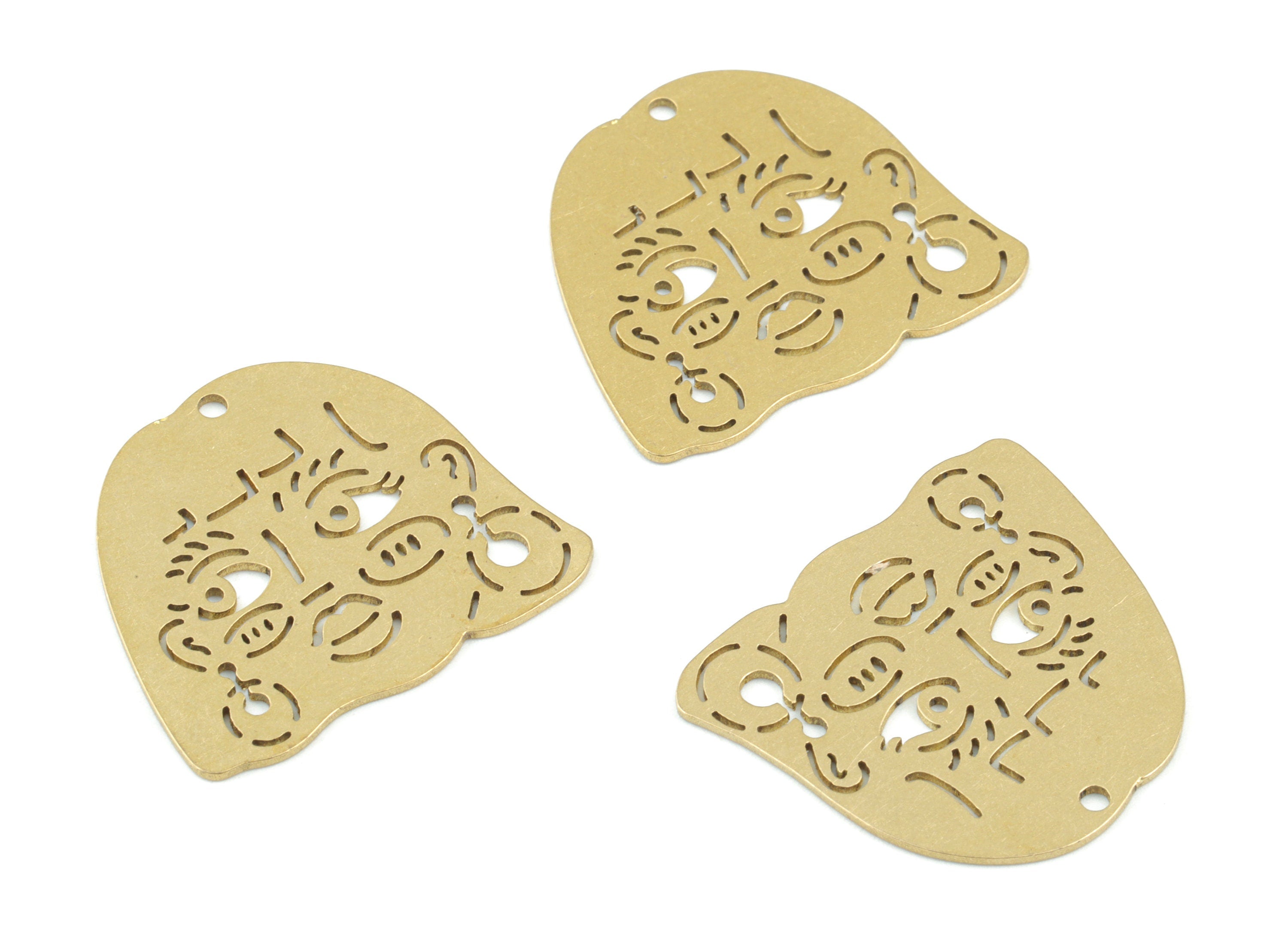 Girl Portrait Pendant - Raw Brass Girl Earring Charms -Little Girl Earrings - Jewelry Making Supplies - 26x23x0.7mm - PPM3681 - DOMEDBAZAAR