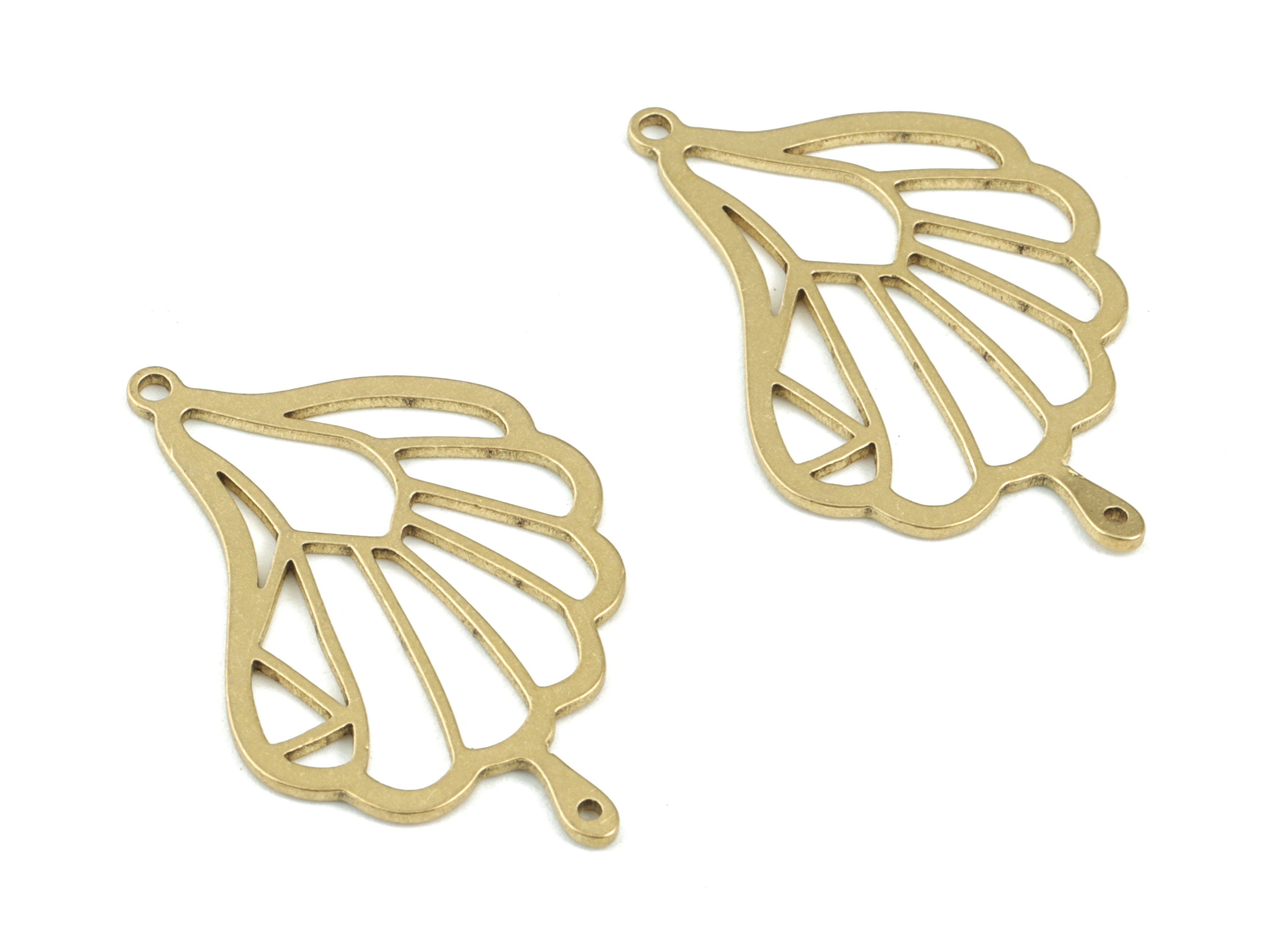 Brass Peacock Earring Connector - Raw Brass Peacock Charms - Jewelry Supplies - 30x17x0.8mm - PPM3478 - DOMEDBAZAAR